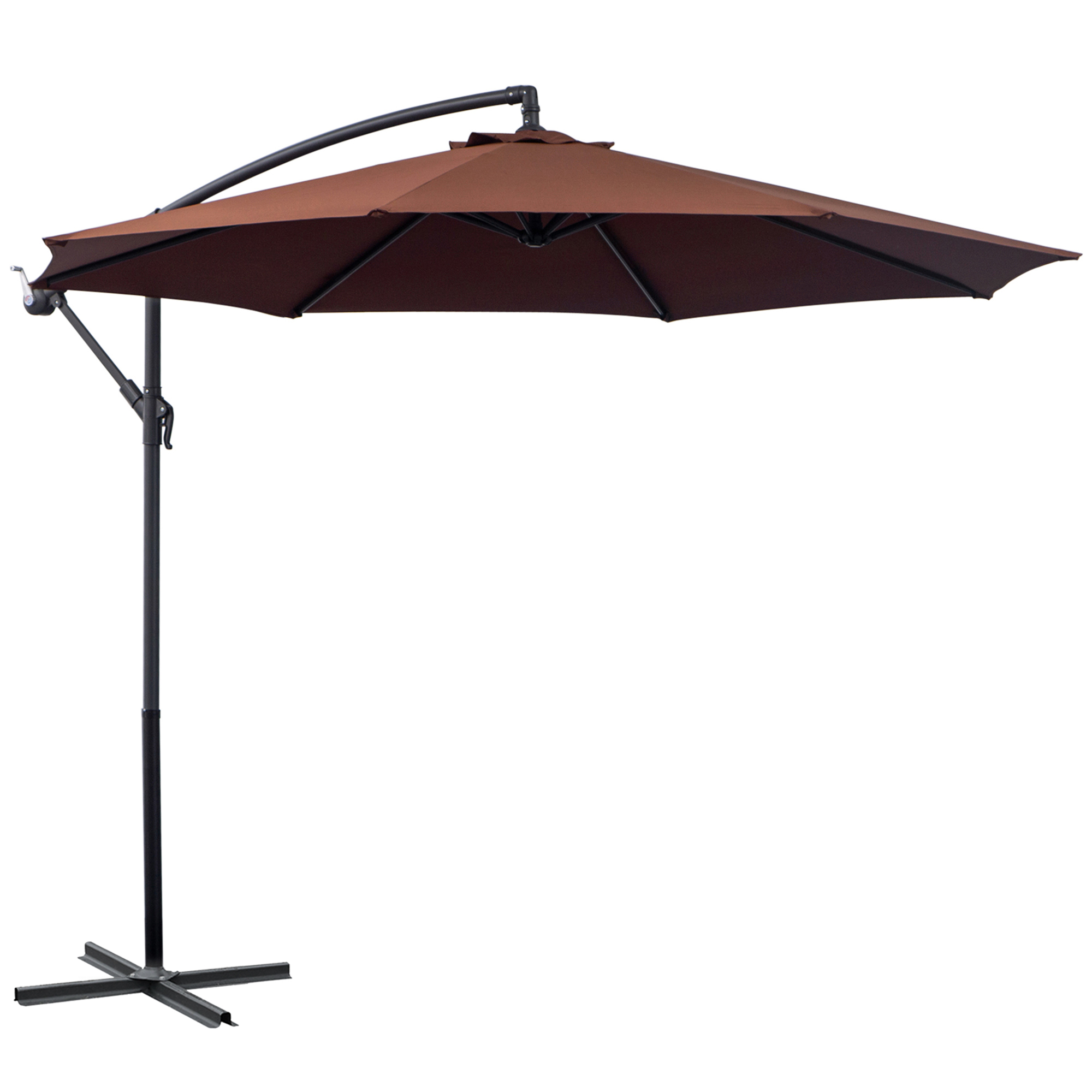 Sombrilla colgante offset Irovami café 3 m