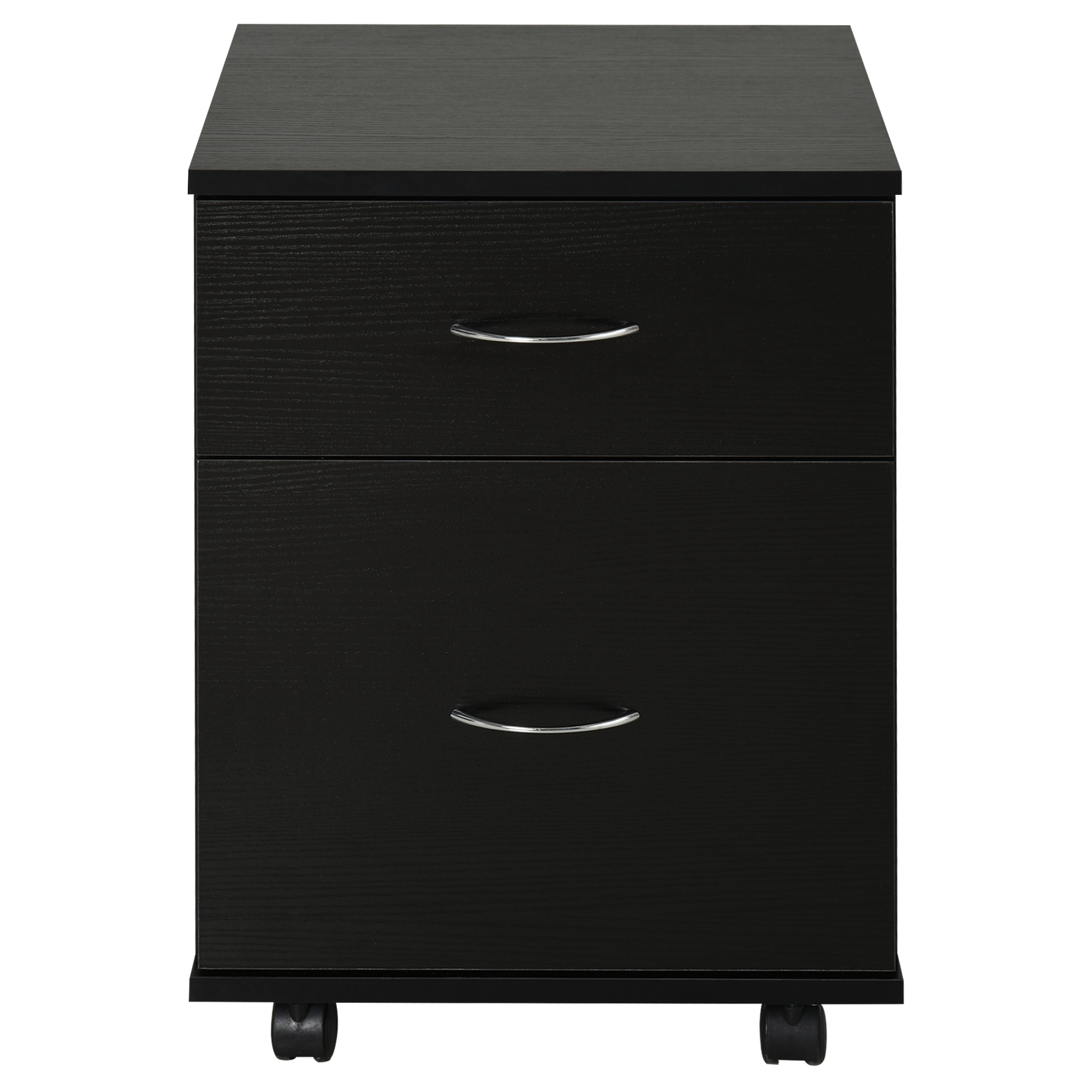 Archivador 2 cajones con ruedas Irovami negro madera