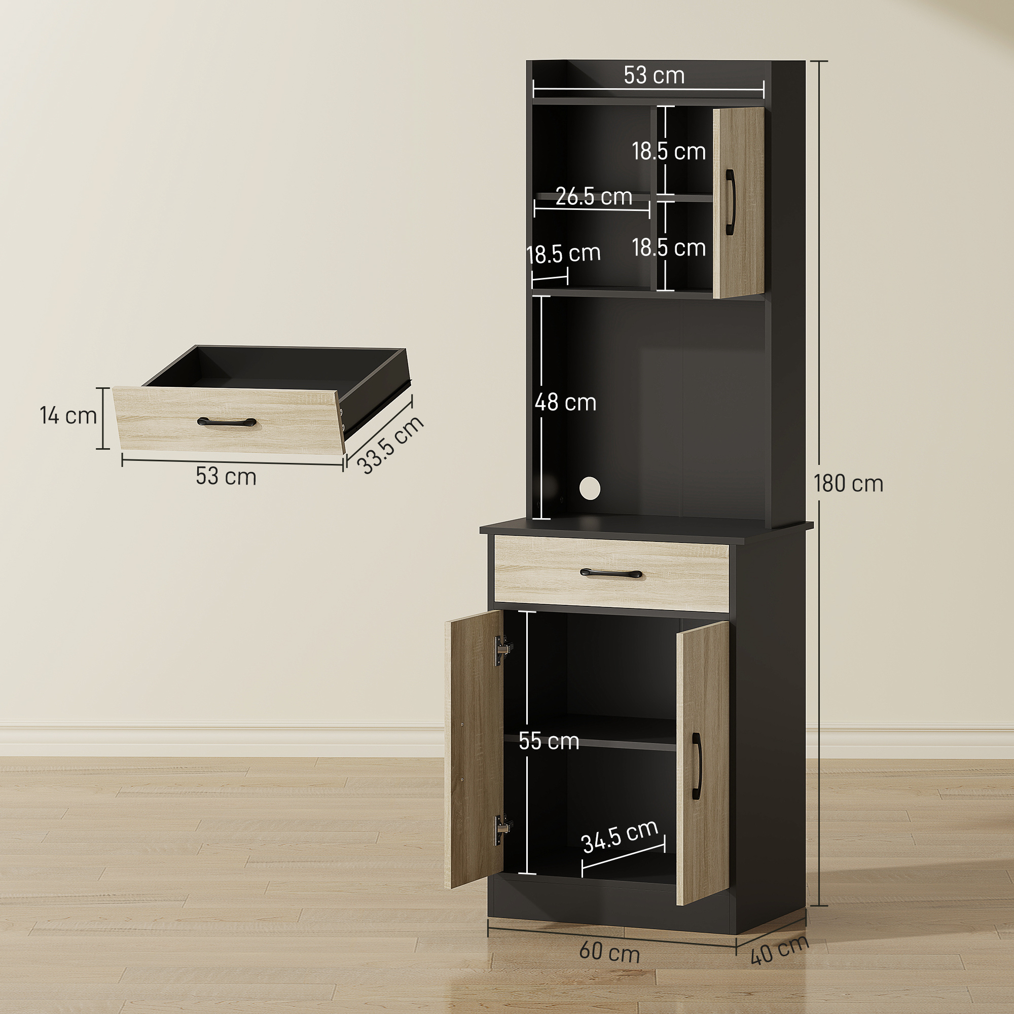Schema dimensioni credenza mobile cucina