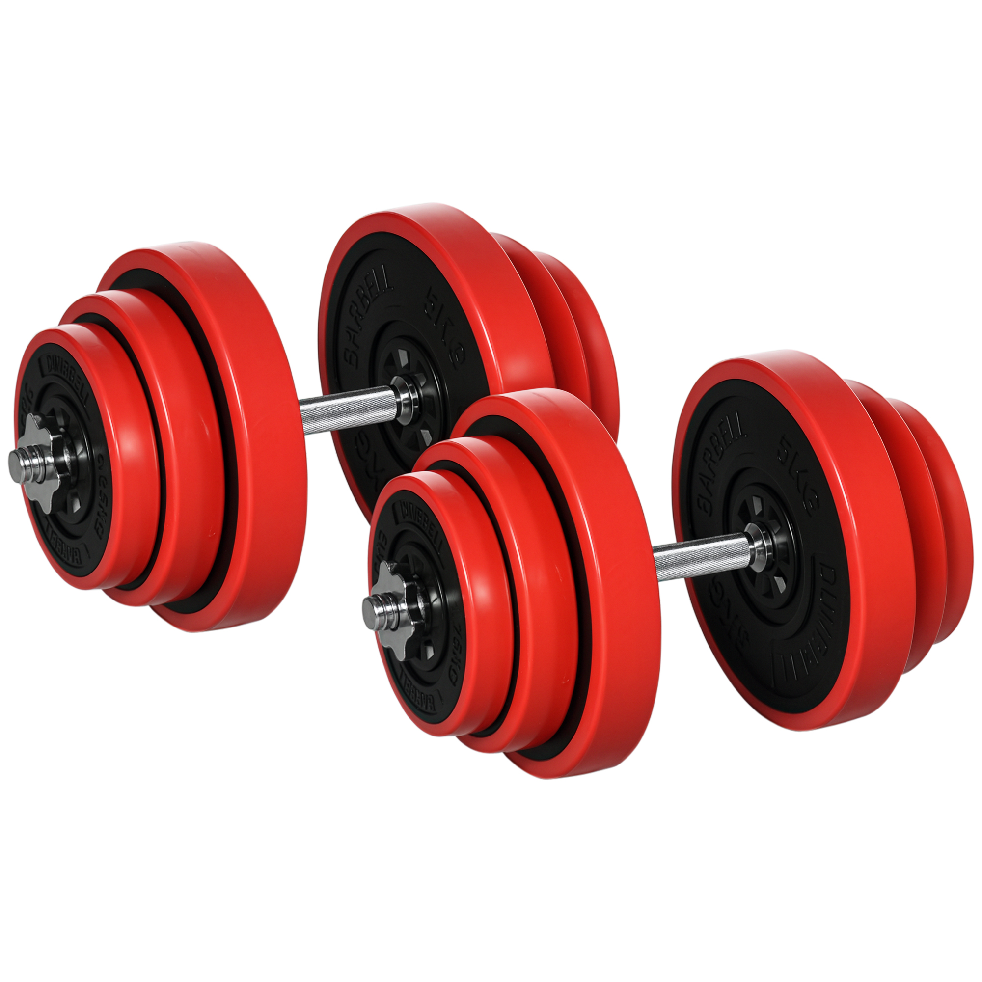 Set Manubri Palestra Con Pesi Da 40kg Rivestiti In Gomma, In Metallo E Sabbia Di Ferro, 45x26x26 Cm, Rossa_desvips.com