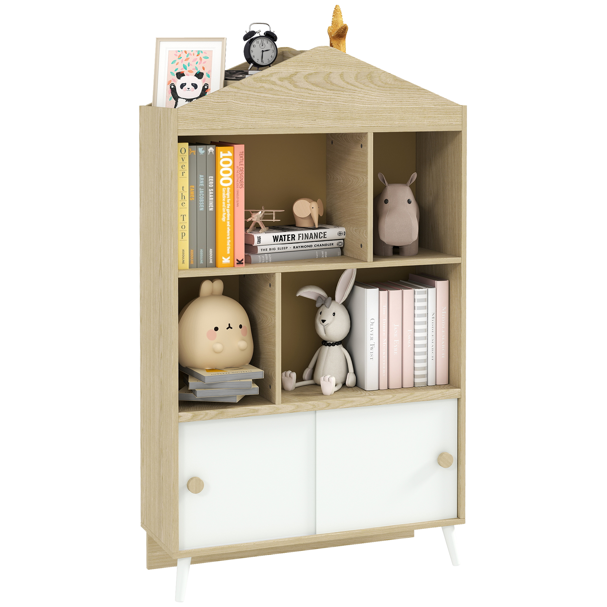 4-Cubby Children's Toy Shelf, Kids Bookshelf and Toy Storage for Playroom, Children's Room, Living Room,