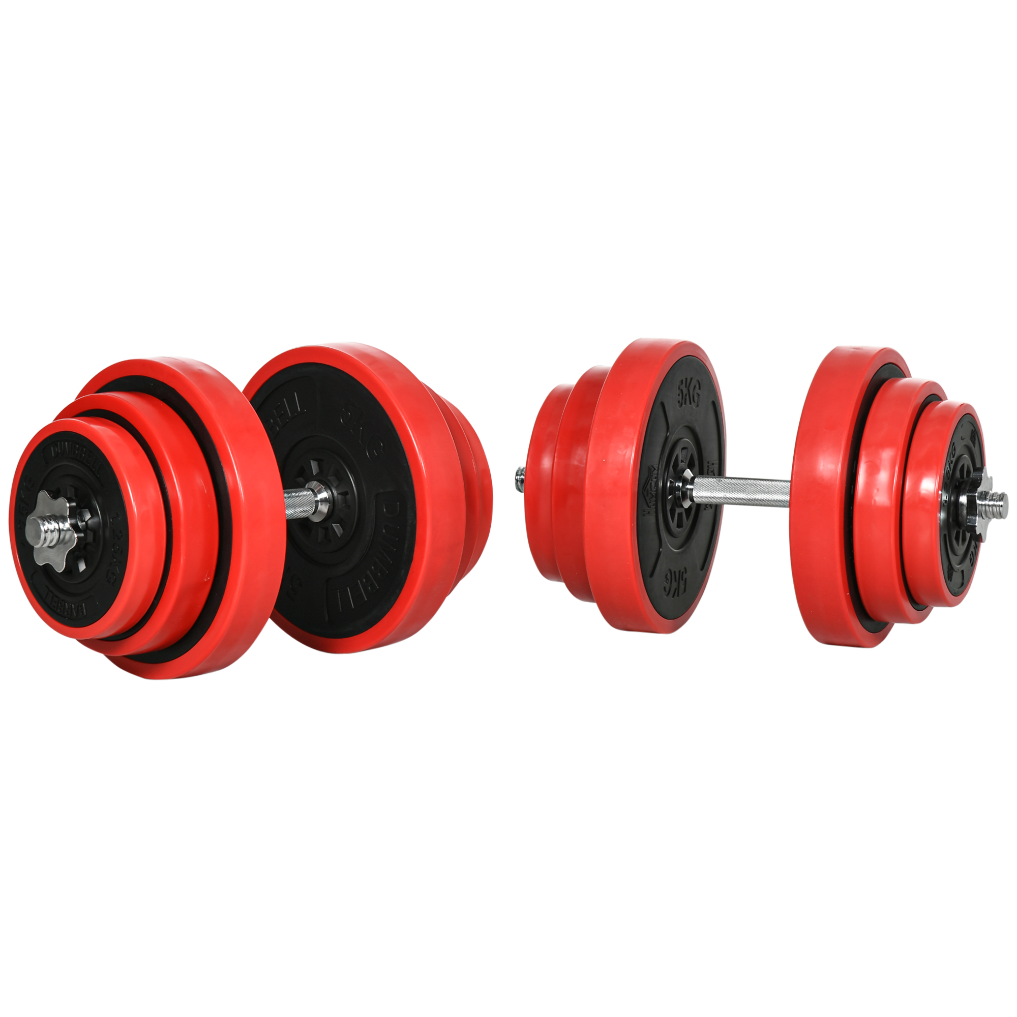 Set Manubri Palestra Con Pesi Da 40kg Rivestiti In Gomma, In Metallo E Sabbia Di Ferro, 45x26x26 Cm, Rossa_desvips.com