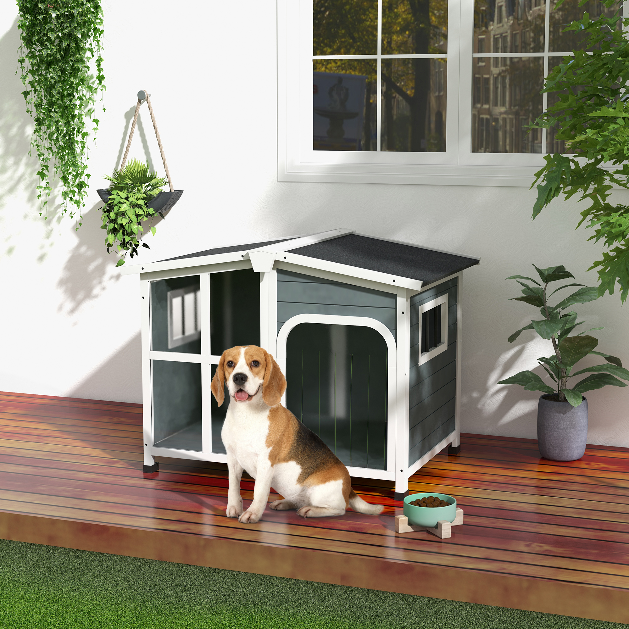 Niche pour petits chiens avec toit rabattable et fond amovible_voghion.com