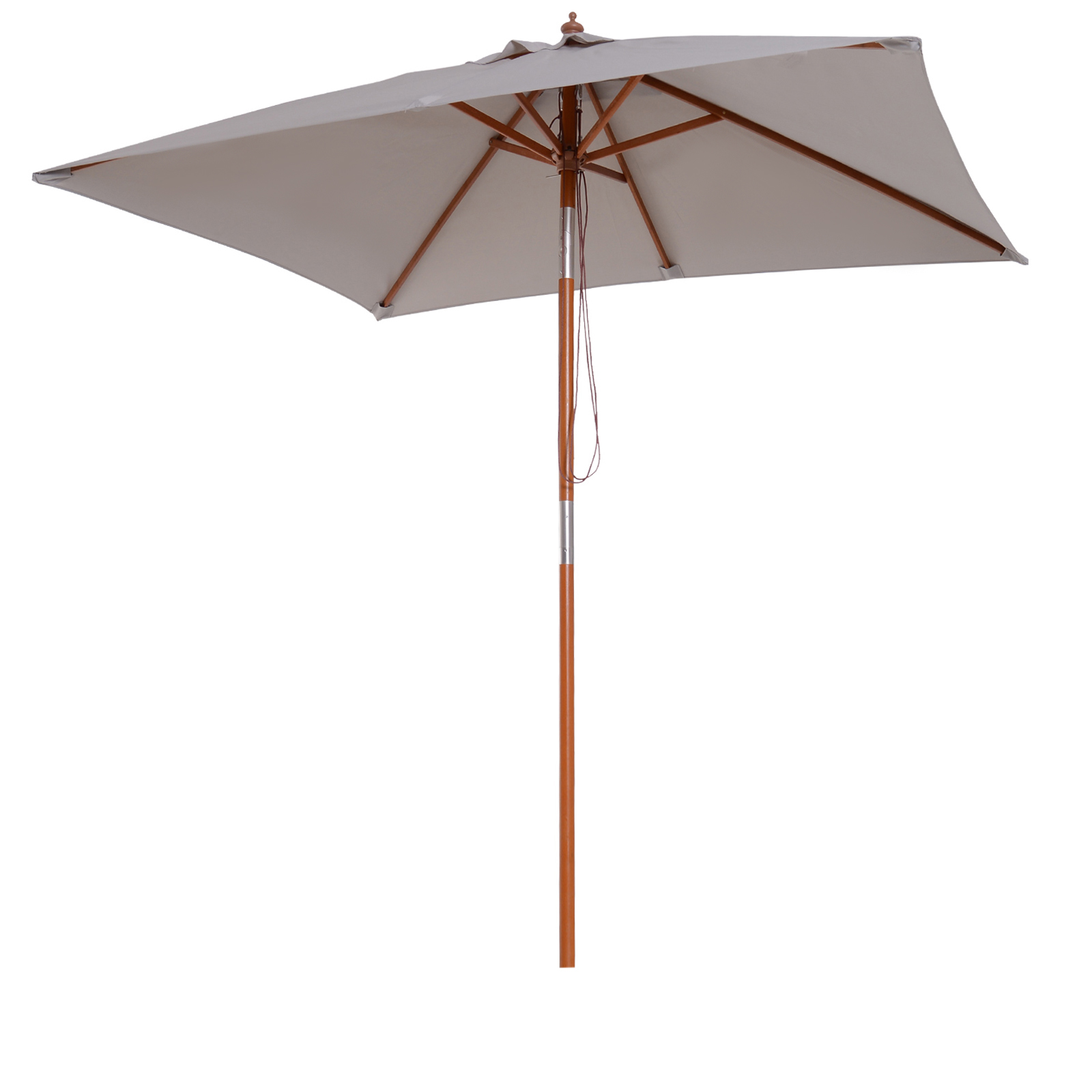Sombrilla jardín madera Irovami 2 m gris