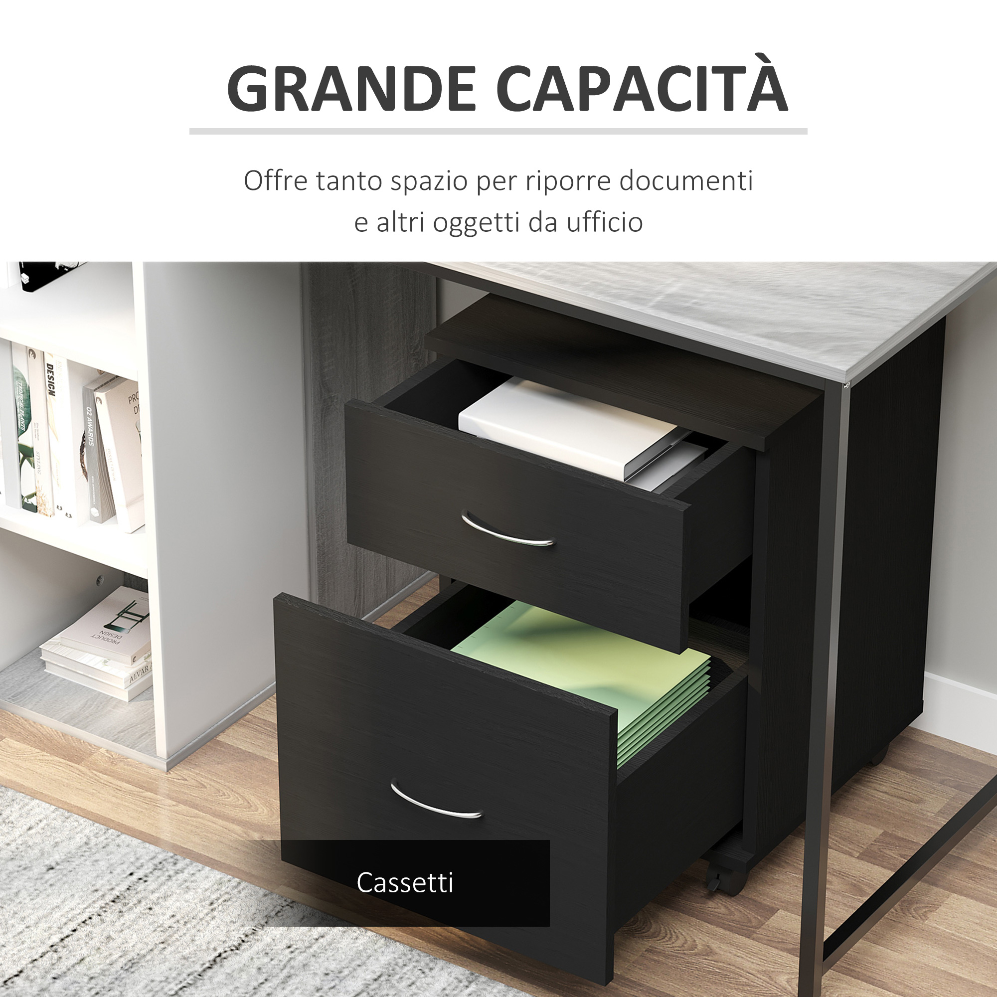 Archivador debajo de la mesa