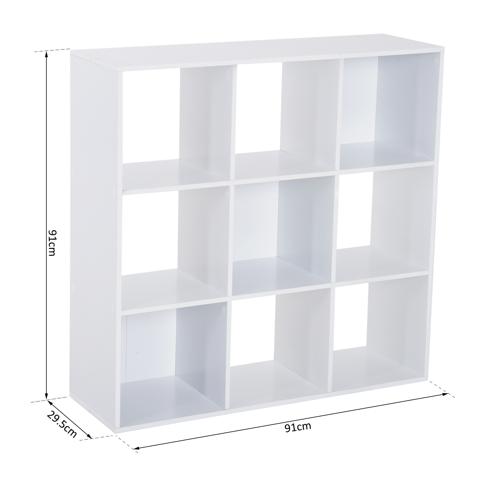 Estantería 9 cubos blanca instalada
