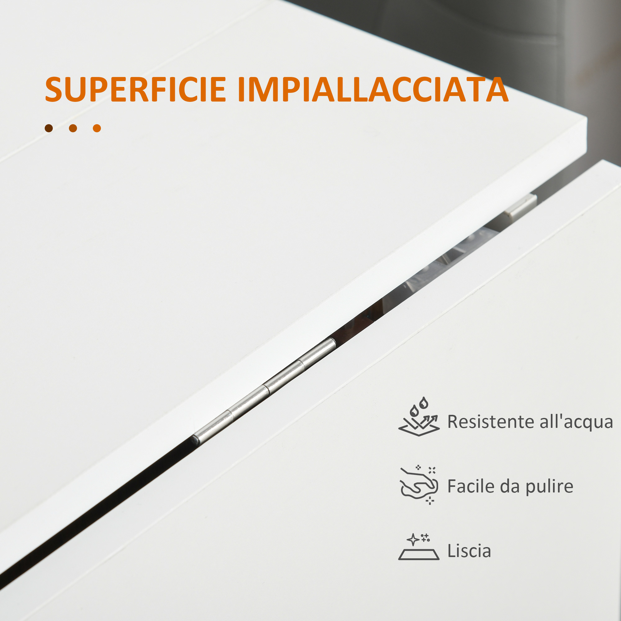 Ausziehbarer Esstisch, modernes Design, platzsparender Klapptisch mit Rollen, 120 × 80 × 73 cm_voghion.com