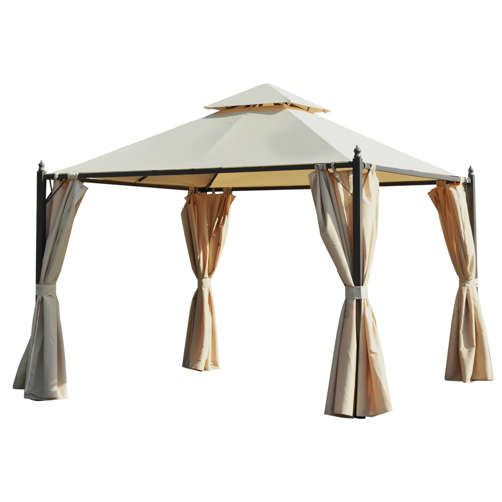 Gazebo Irovami 3x3m beige vue générale