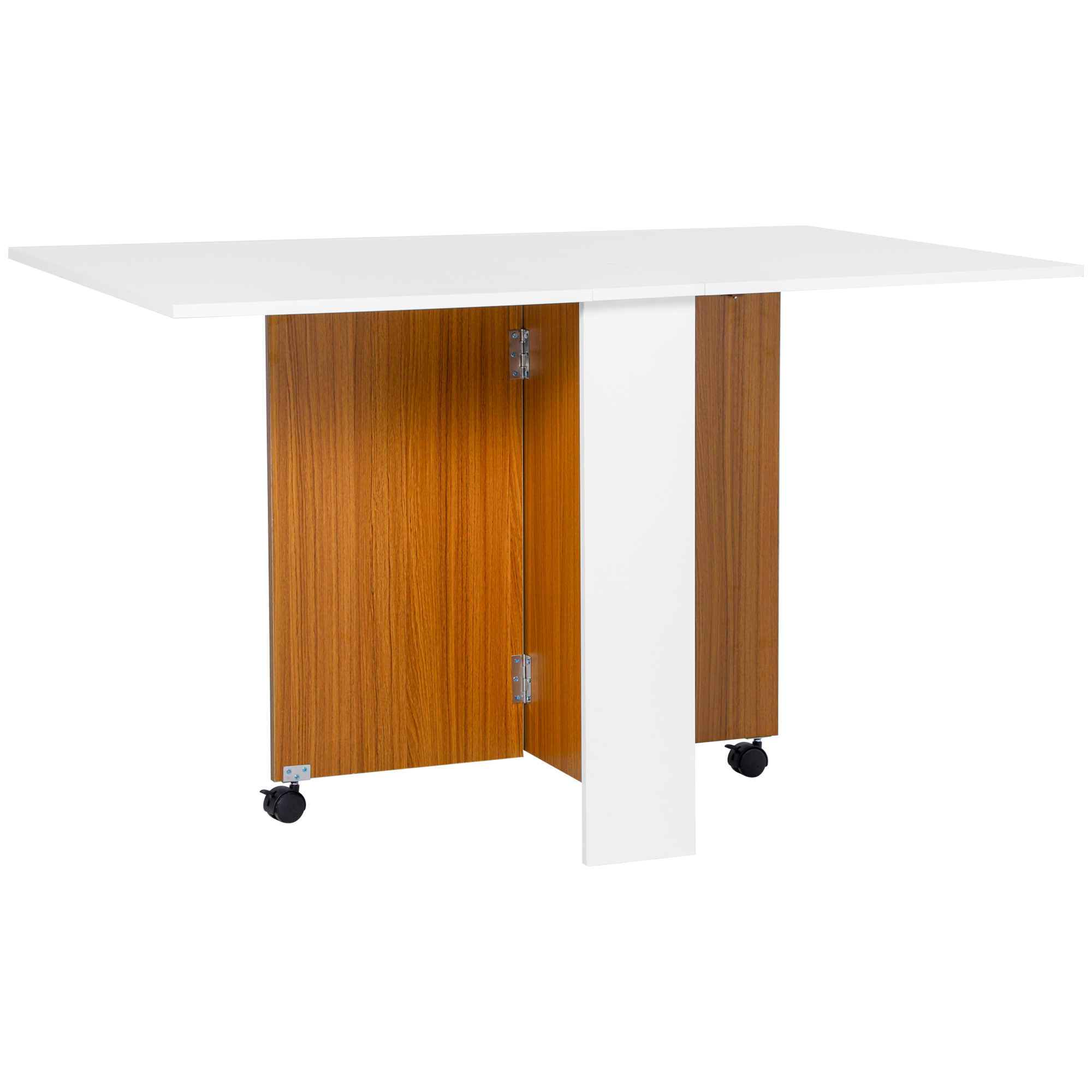 Ausziehbarer Esstisch, modernes Design, platzsparender Klapptisch mit Rollen, 120 × 80 × 73 cm_voghion.com