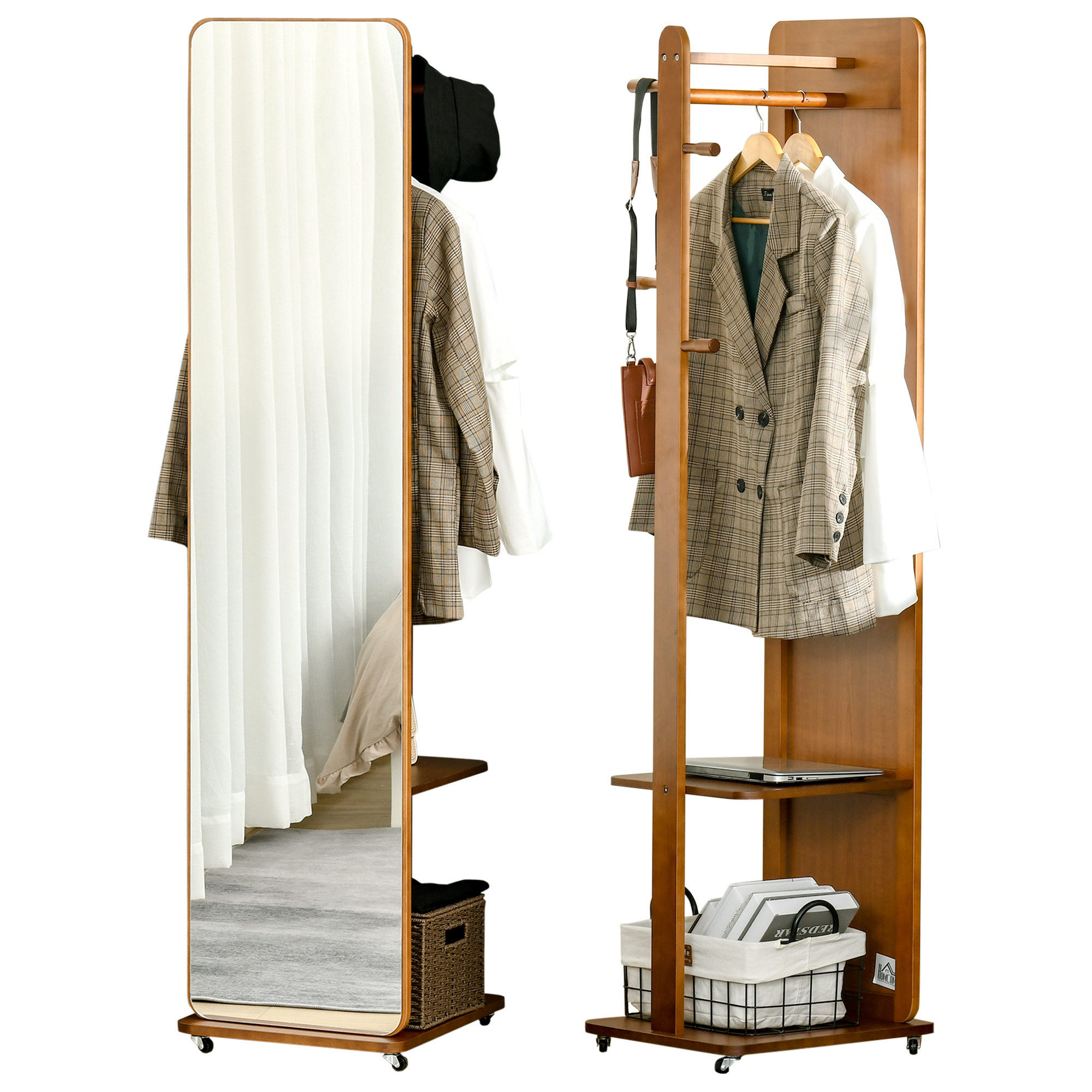 Miroir sur Pied avec roulettes - Portant