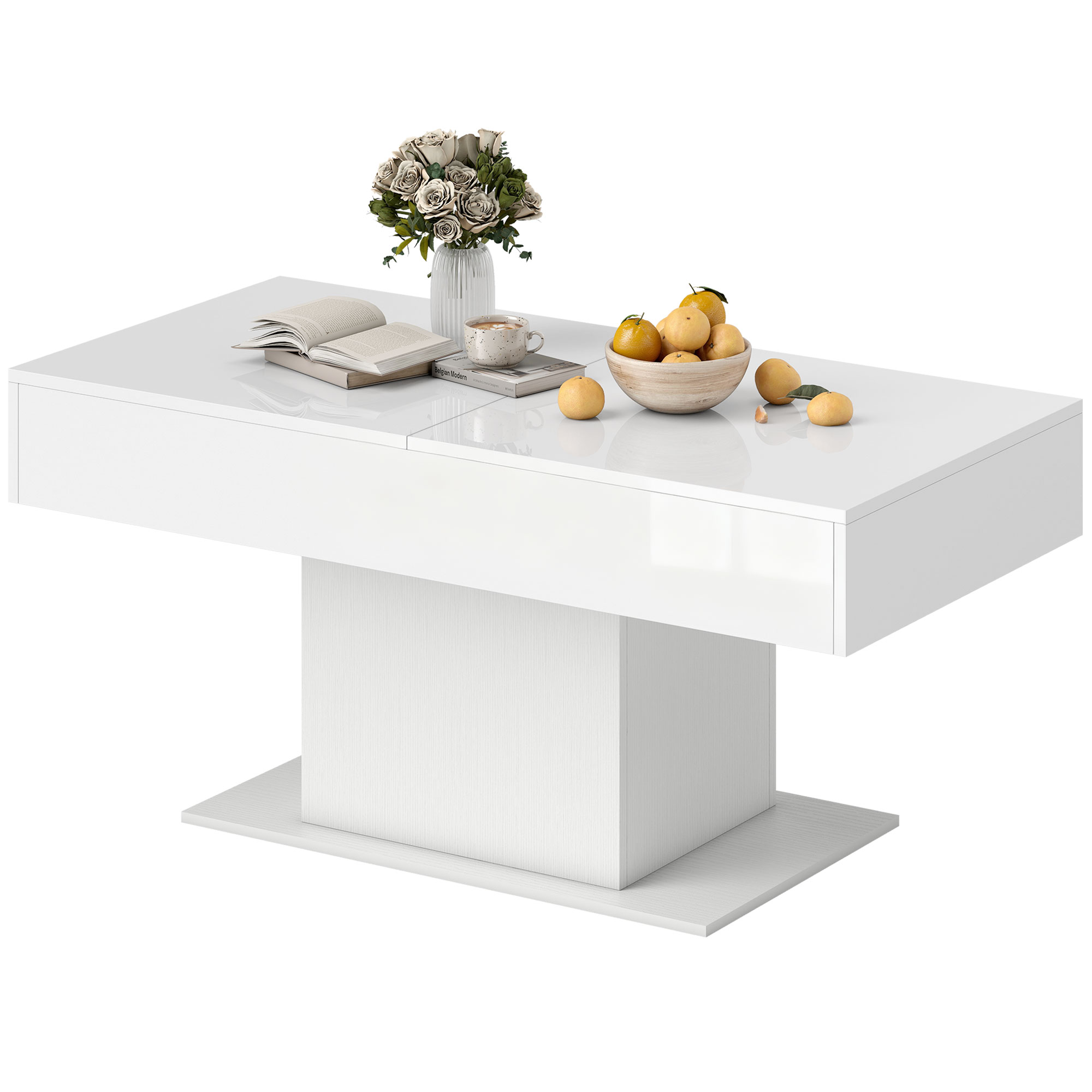 Table basse extensible Irovami vue d'ensemble, plateau fermé