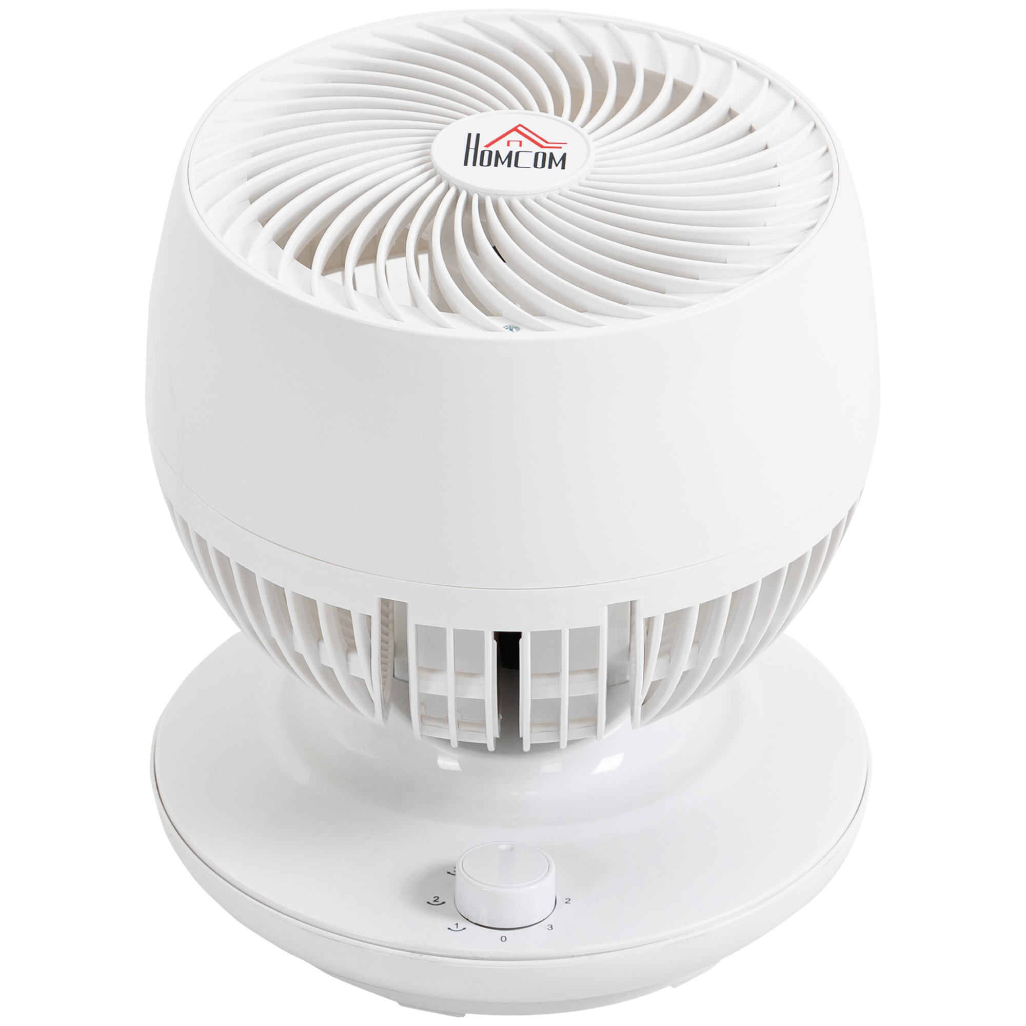 Ventilateur de bureau blanc et noir vue générale