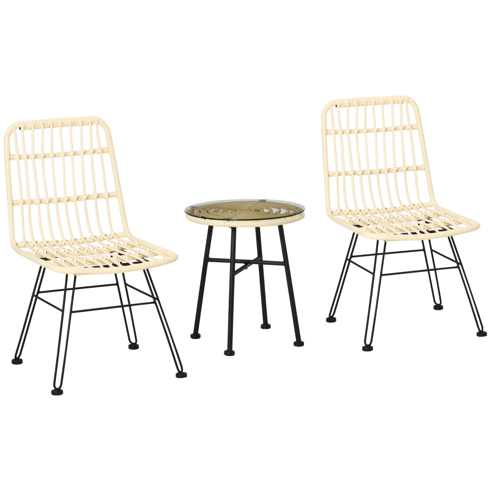 set bistrot in rattan PE vista completa
