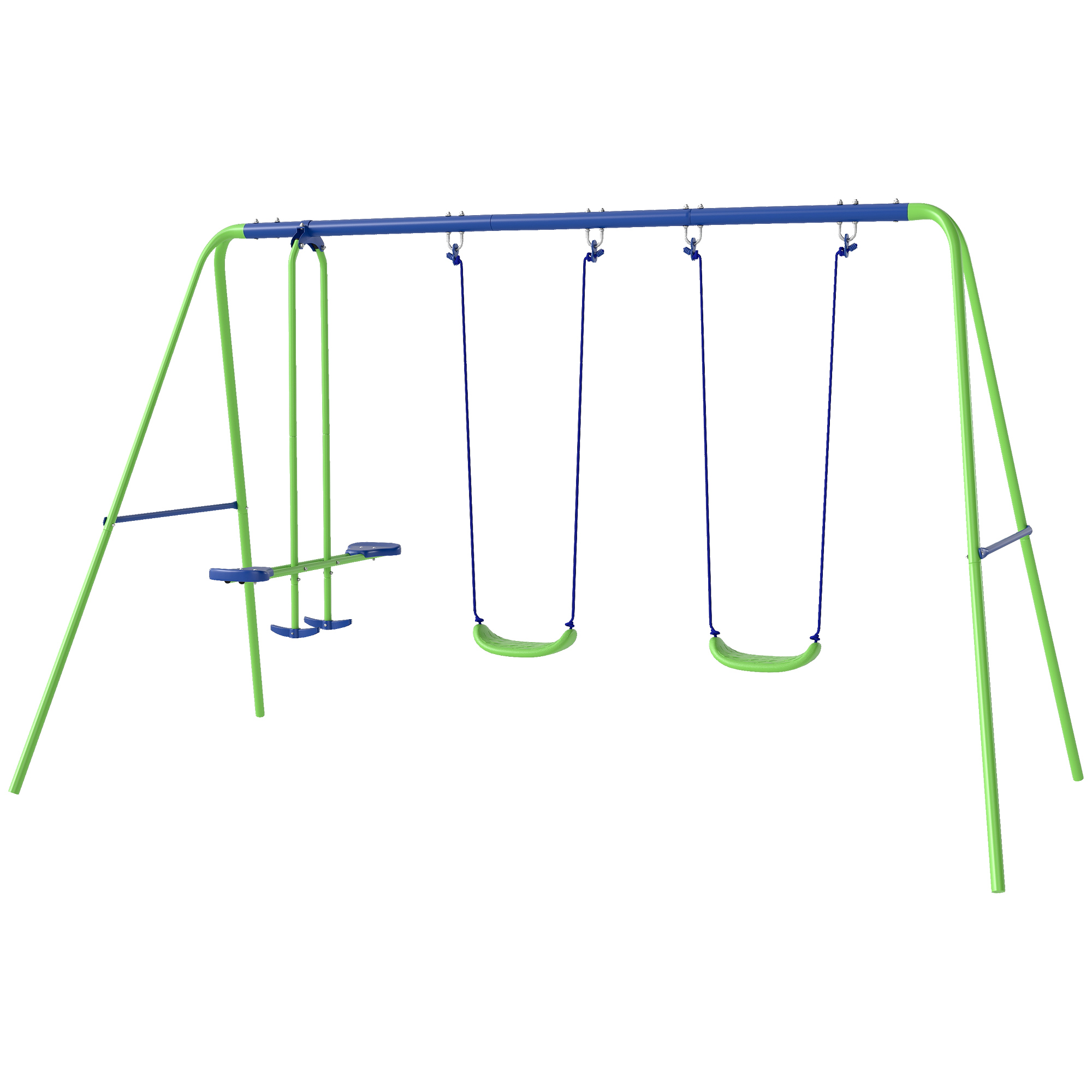 Portique balançoire 4 enfants vue d'ensemble