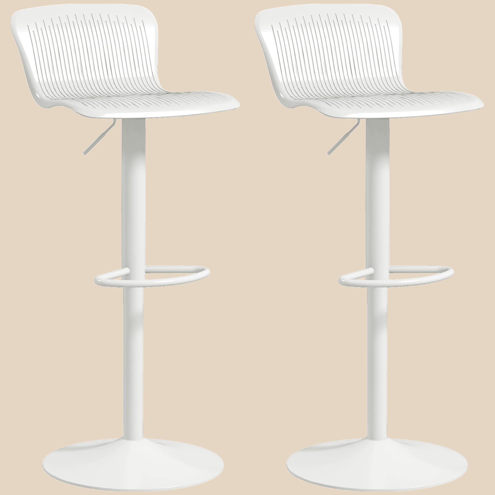 Tabourets de bar Irovami lot de 2 blancs vue générale