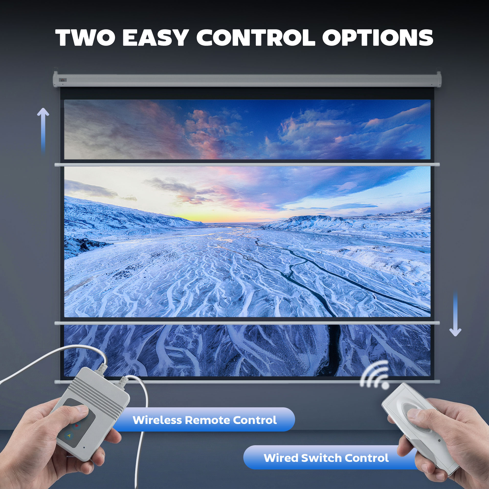 Motorisierte Projektionsleinwand, 84 Zoll (171 x 130 cm), 4:3-Format, verstellbar mit Fernbedienung, kompakte motorisierte Projektionsleinwand zur Wand- oder Deckenmontage, weiß_voghion.com