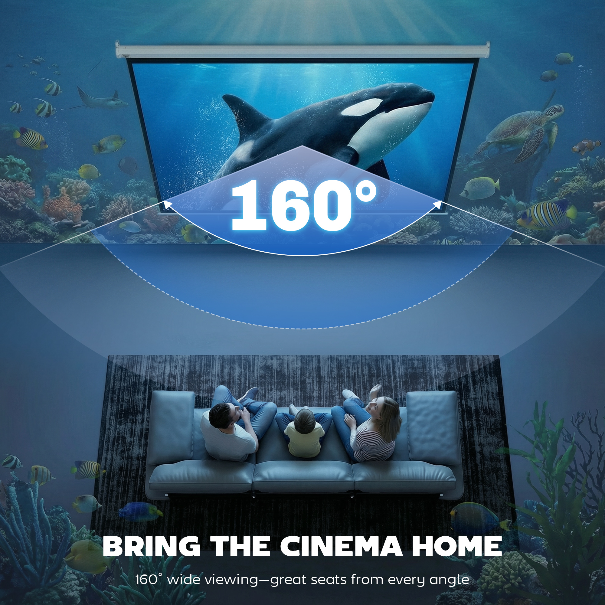 Motorisierte Projektionsleinwand, 84 Zoll (171 x 130 cm), 4:3-Format, verstellbar mit Fernbedienung, kompakte motorisierte Projektionsleinwand zur Wand- oder Deckenmontage, weiß_voghion.com