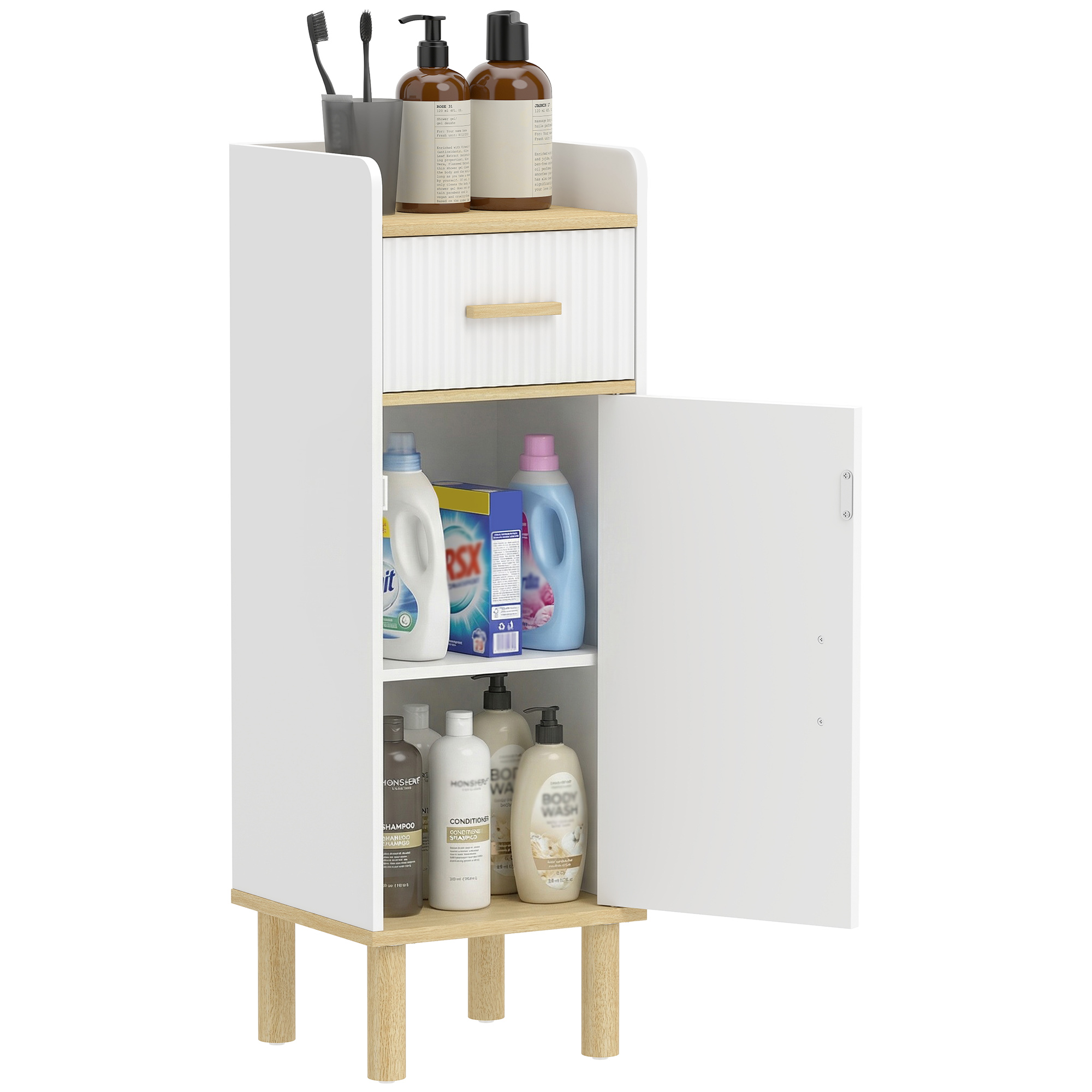 Meuble-lavabo Irovami étroit blanc vue générale