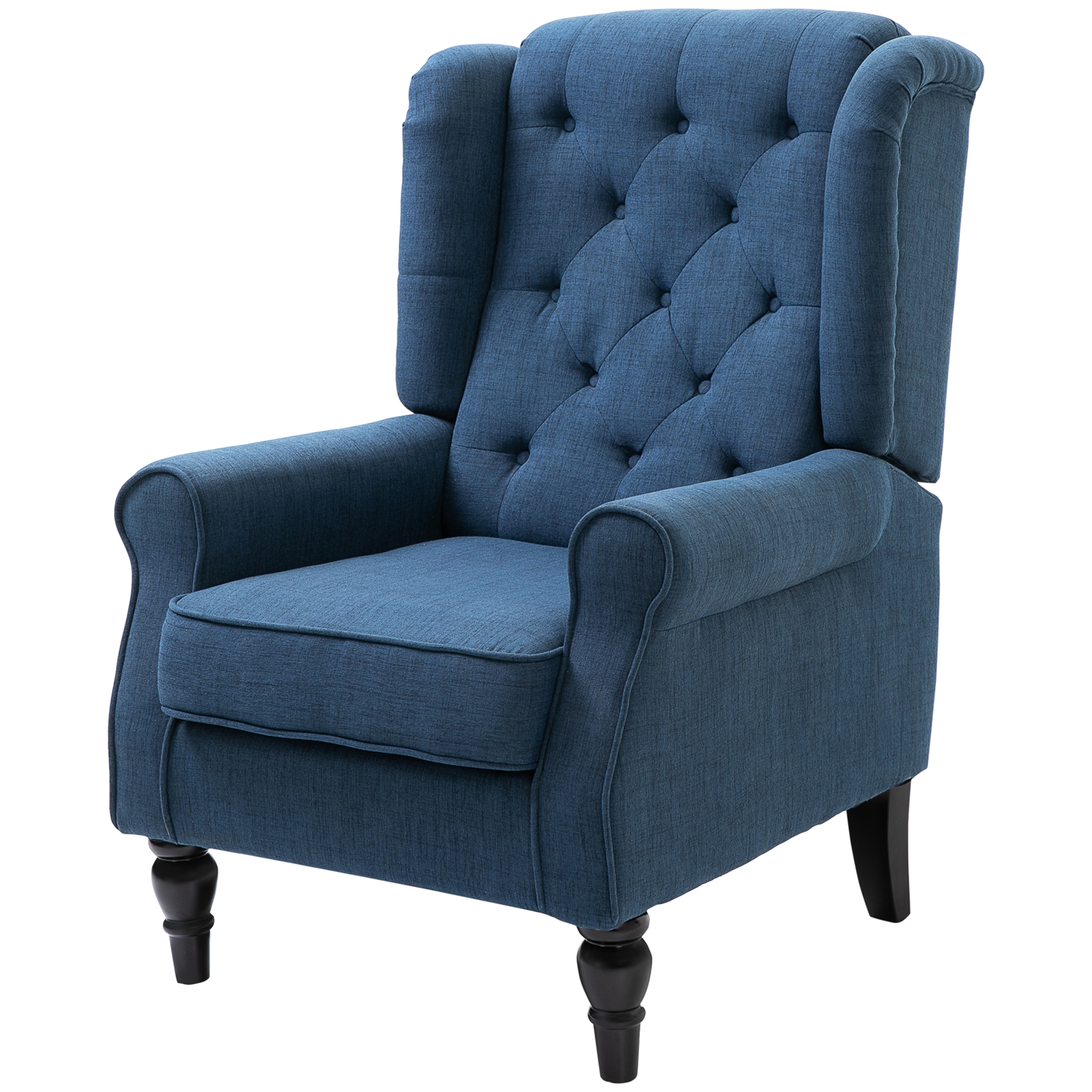 Fauteuil club capitonné Irovami bleu vue générale