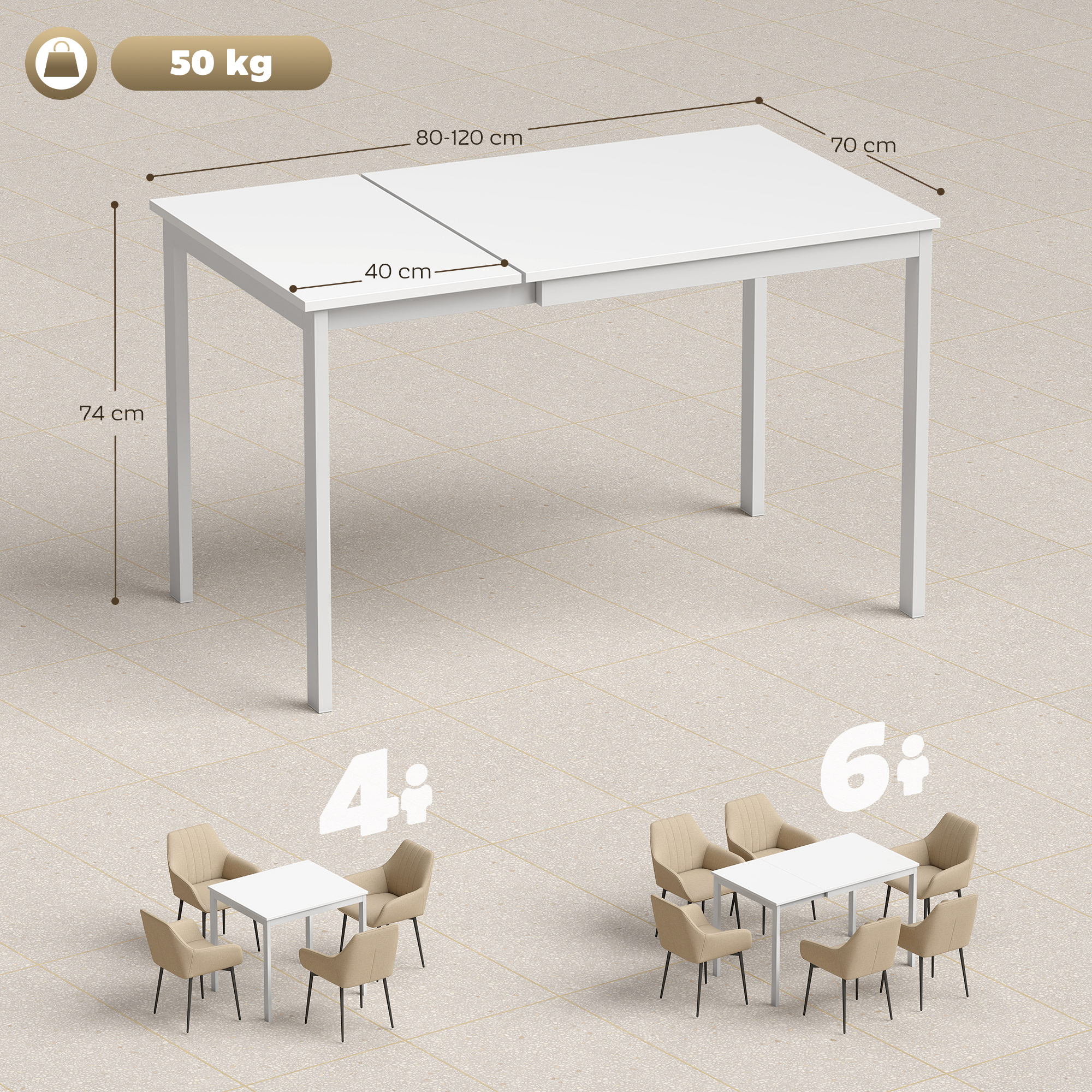 Rallonge sous la table - gain de place