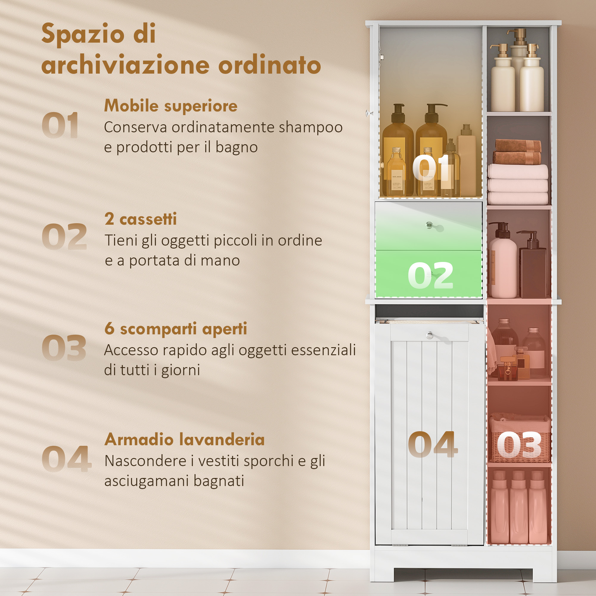Design moderno - ante a doghe, finitura bianca