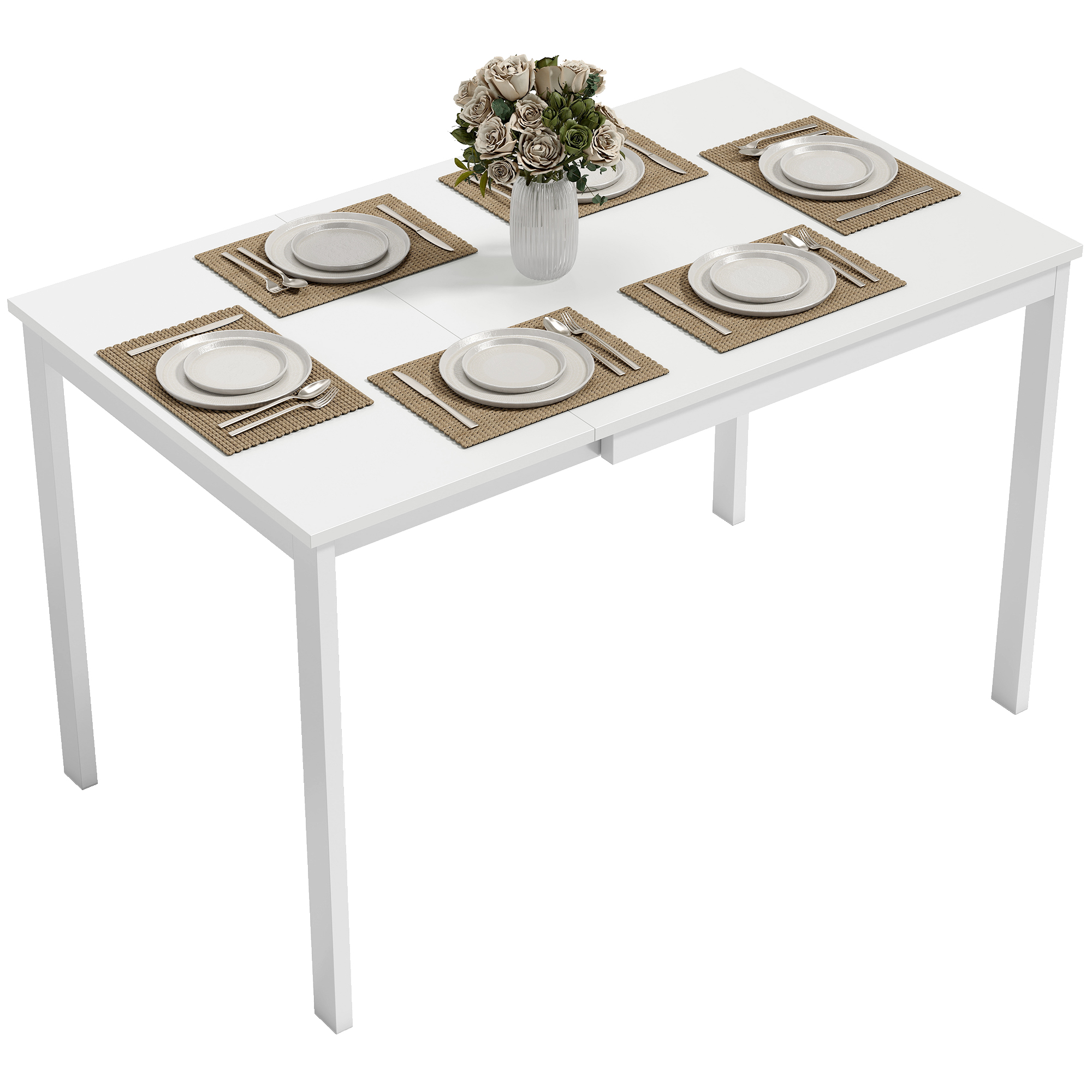 Table rectangulaire extensible 80-120 cm - vue d'ensemble