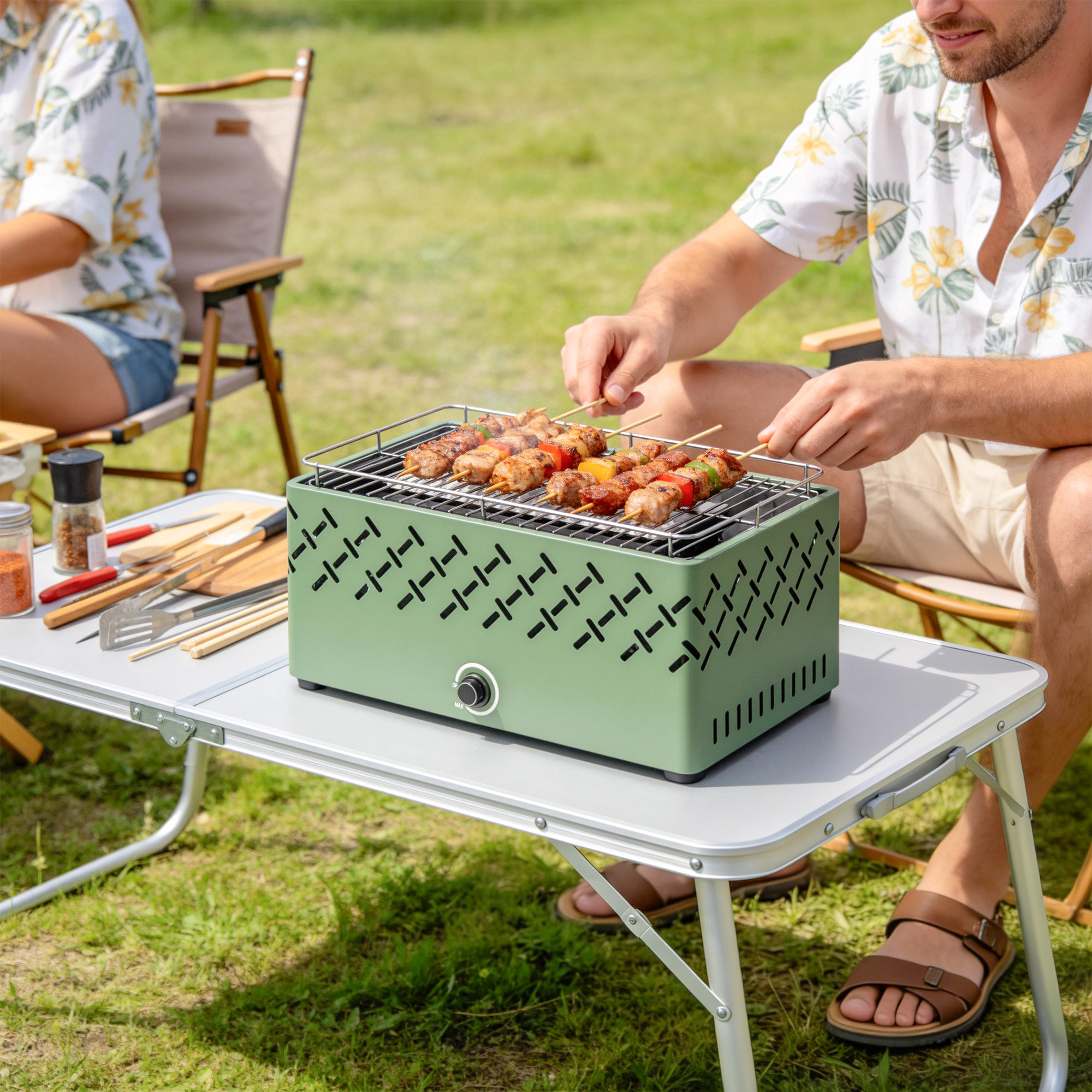 Surface de cuisson et bac à charbon