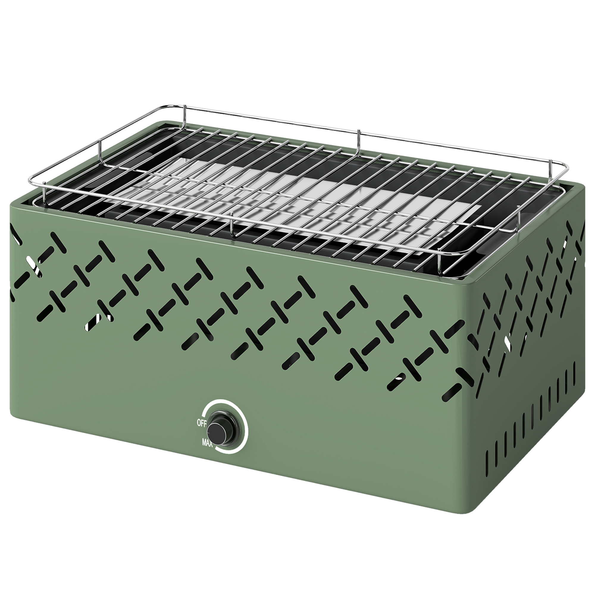 Barbecue à charbon portable vert clair vue générale
