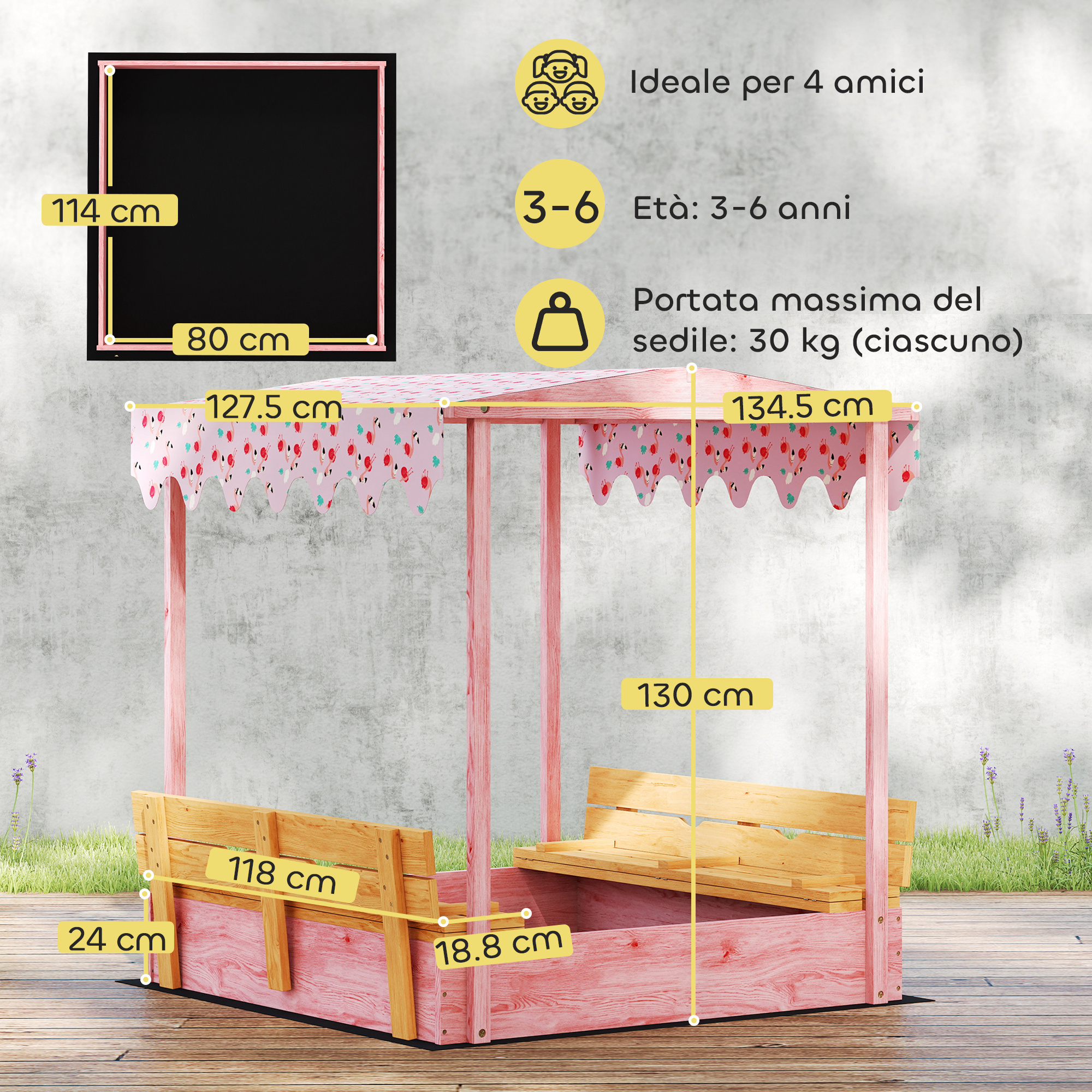 Estructura de madera de abeto y capacidad