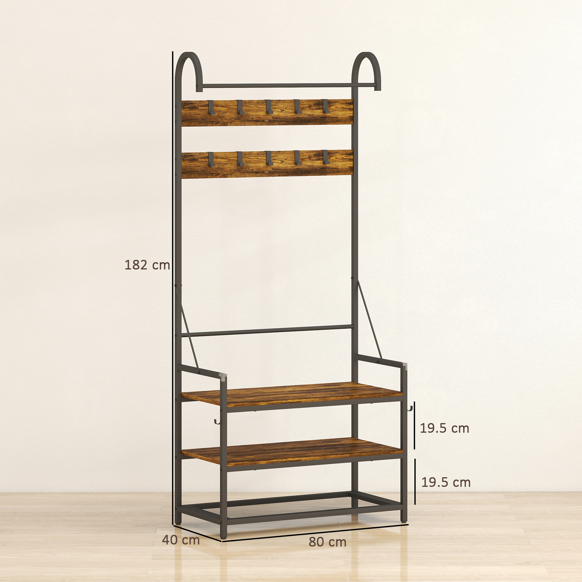 Porte-manteau bois et métal