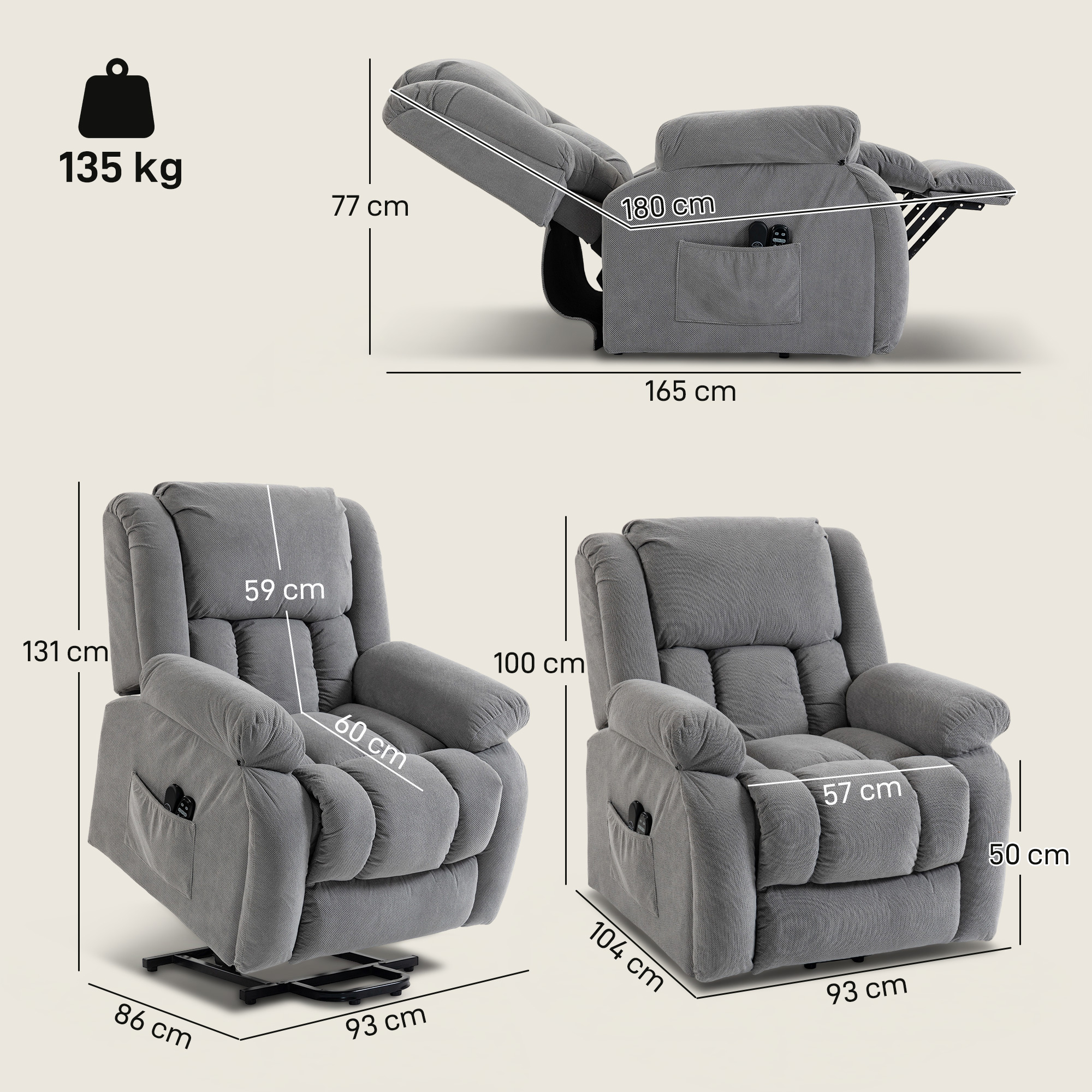 Fauteuil gris clair design