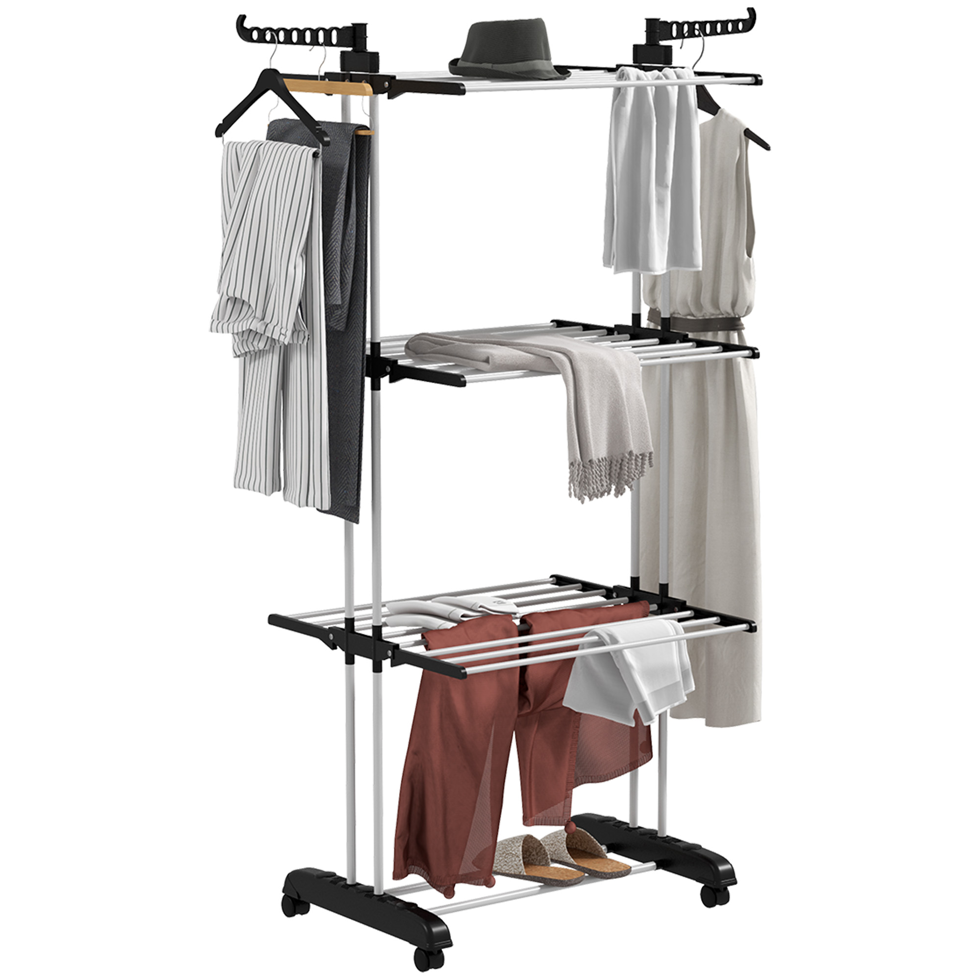 Étendoir pliable 4 niveaux noir