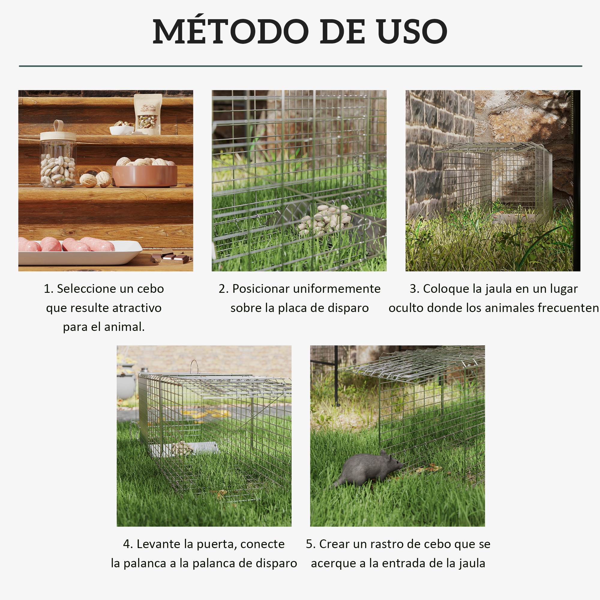 Trampa Para Animales Vivos Plegable 93x31x34,5 Cm Jaula De Captura De Alambre Con Puerta Y Asa Para Conejos Plata_ecoleips.com