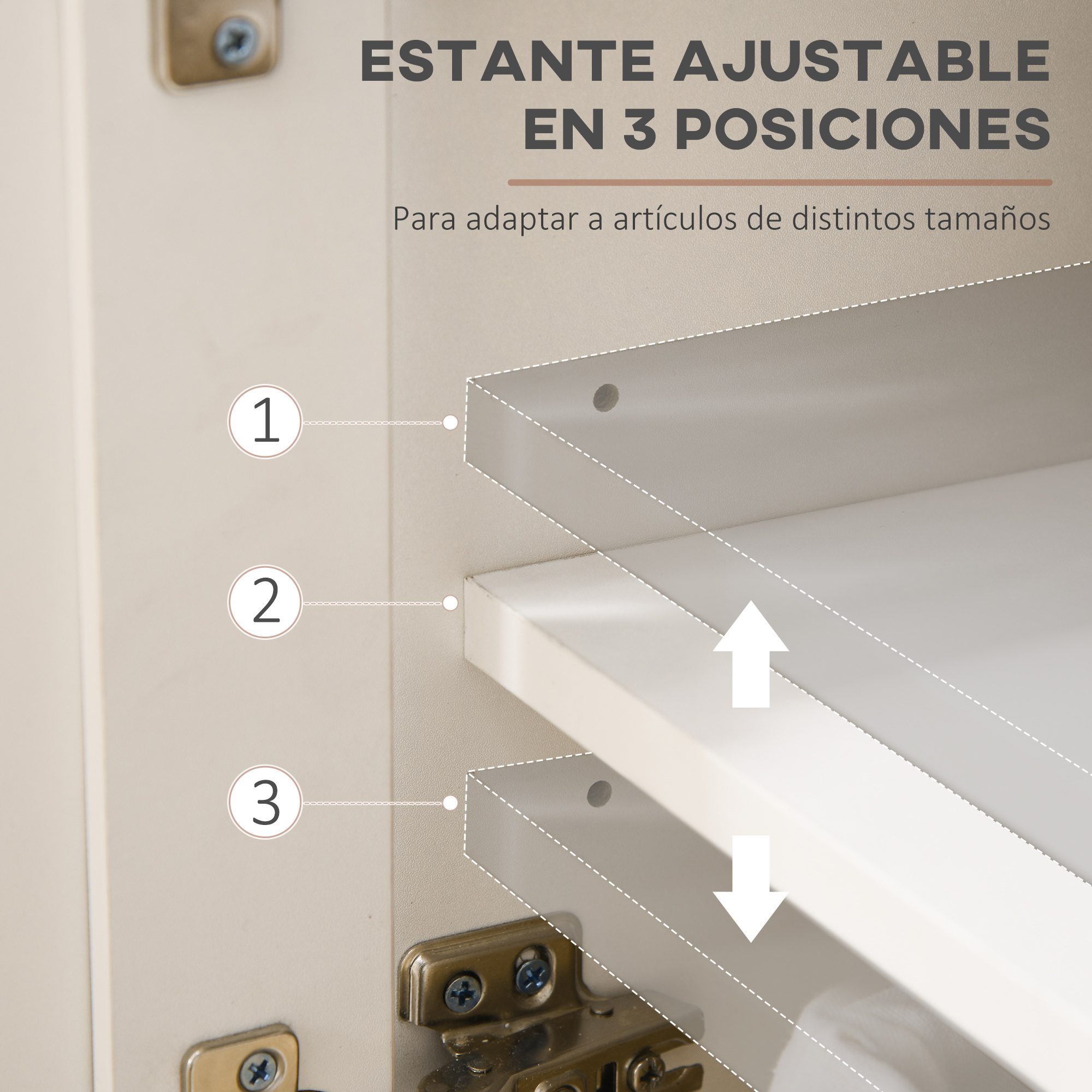 White Kitchen Sideboard With 3 Doors And 2 Drawers Adjustable Shelf_voghion.com