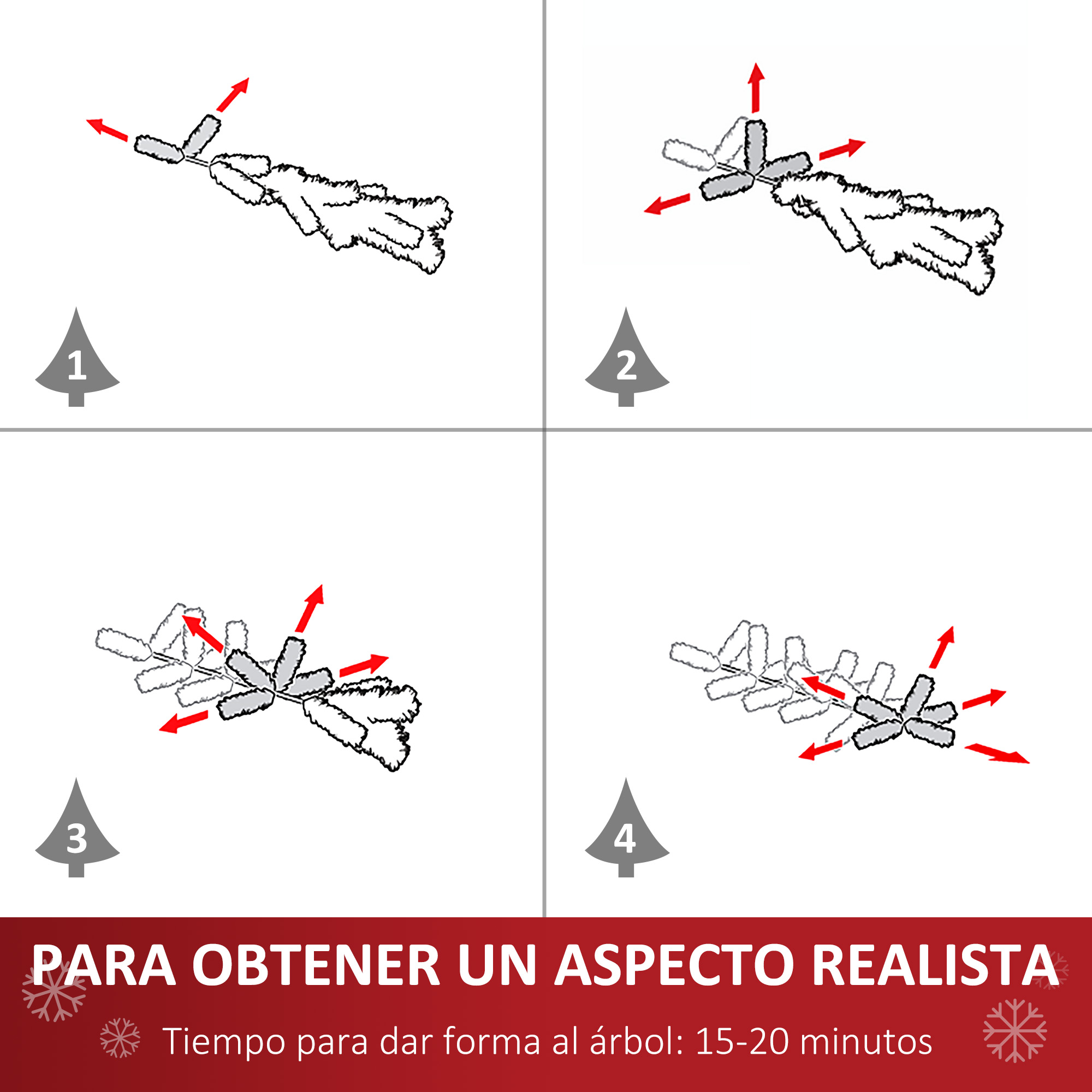 Albero di natale artificiale con base in acciaio e decorazioni_voghion.com