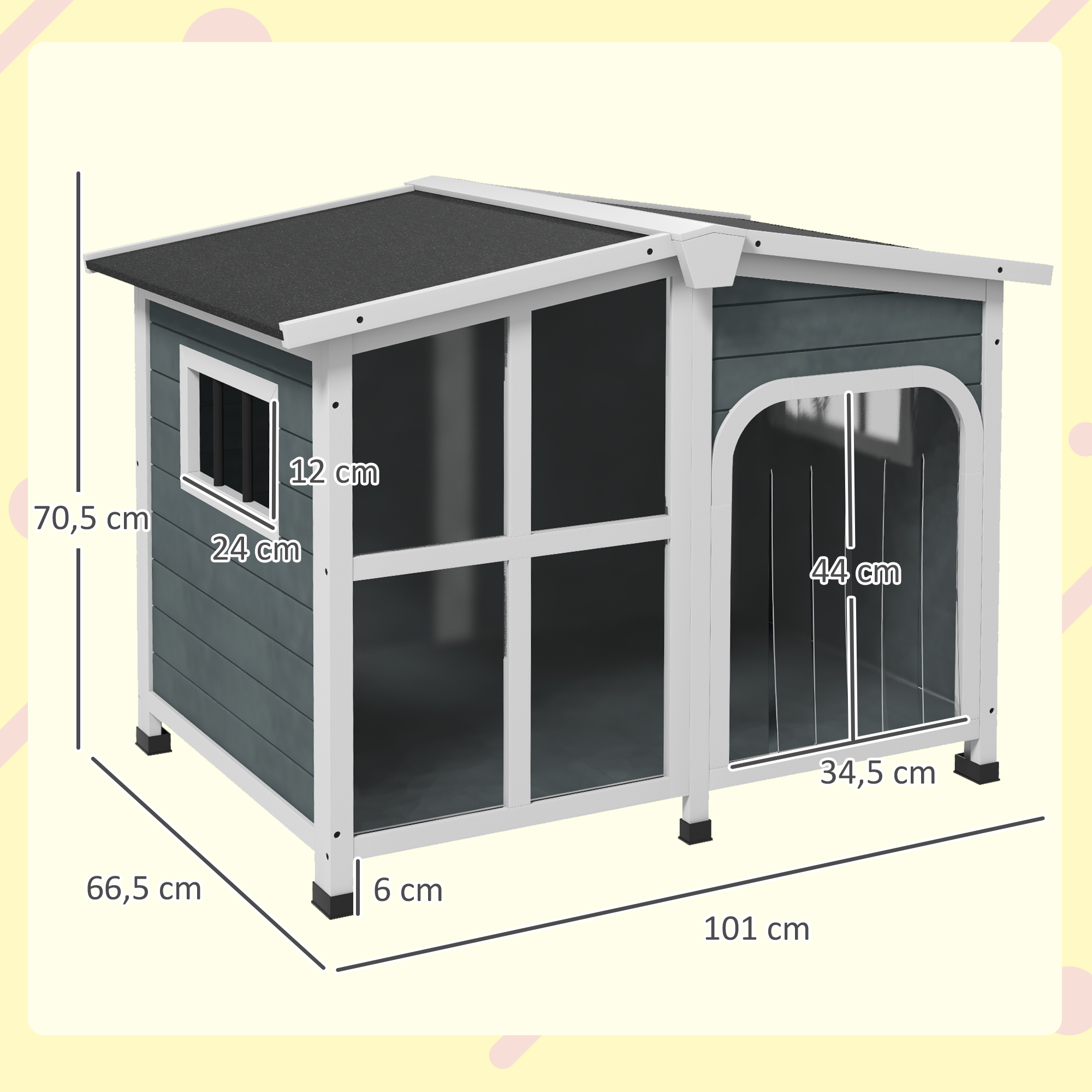 Niche pour petits chiens avec toit rabattable et fond amovible_voghion.com