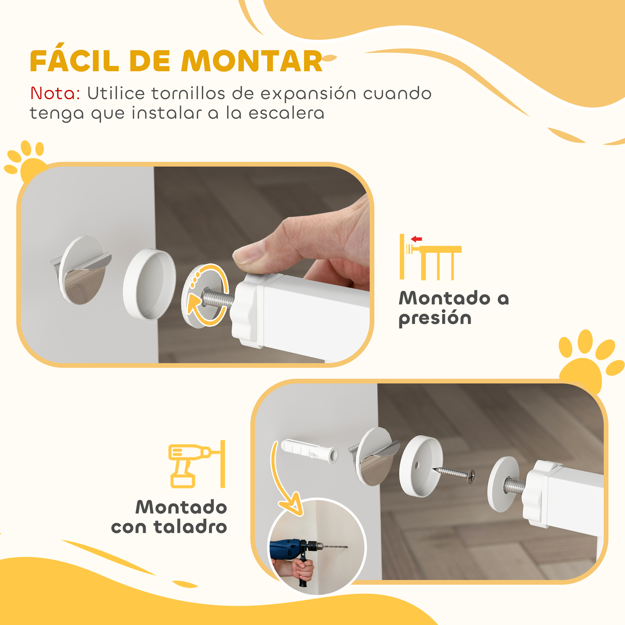 Safety Gate With Auto Close And Double Lock System For Pets White_voghion.com