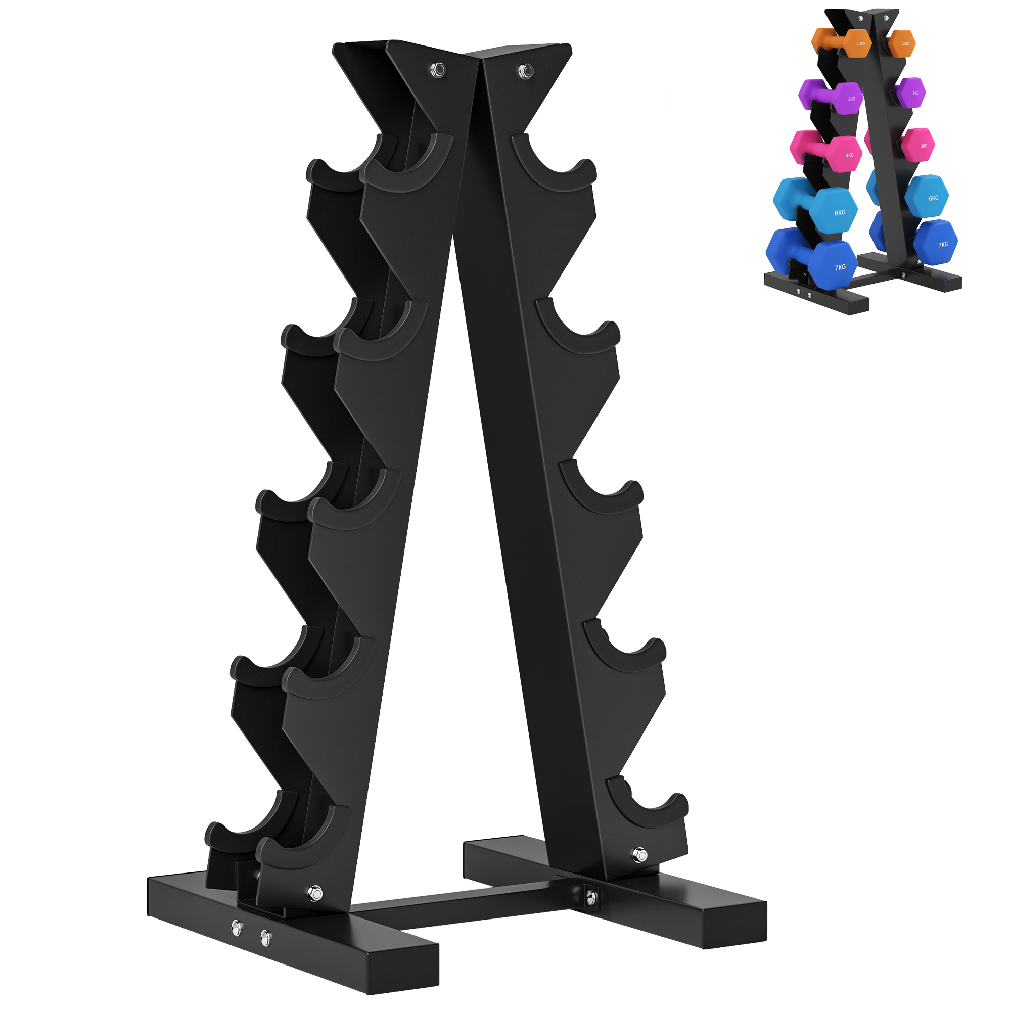 Support De Rangement Pour Mancuernas De Acero Pour Entrenamiento En Gimnasio Hogar Carga 100 Kg 35x33x66 Cm_voghion.com