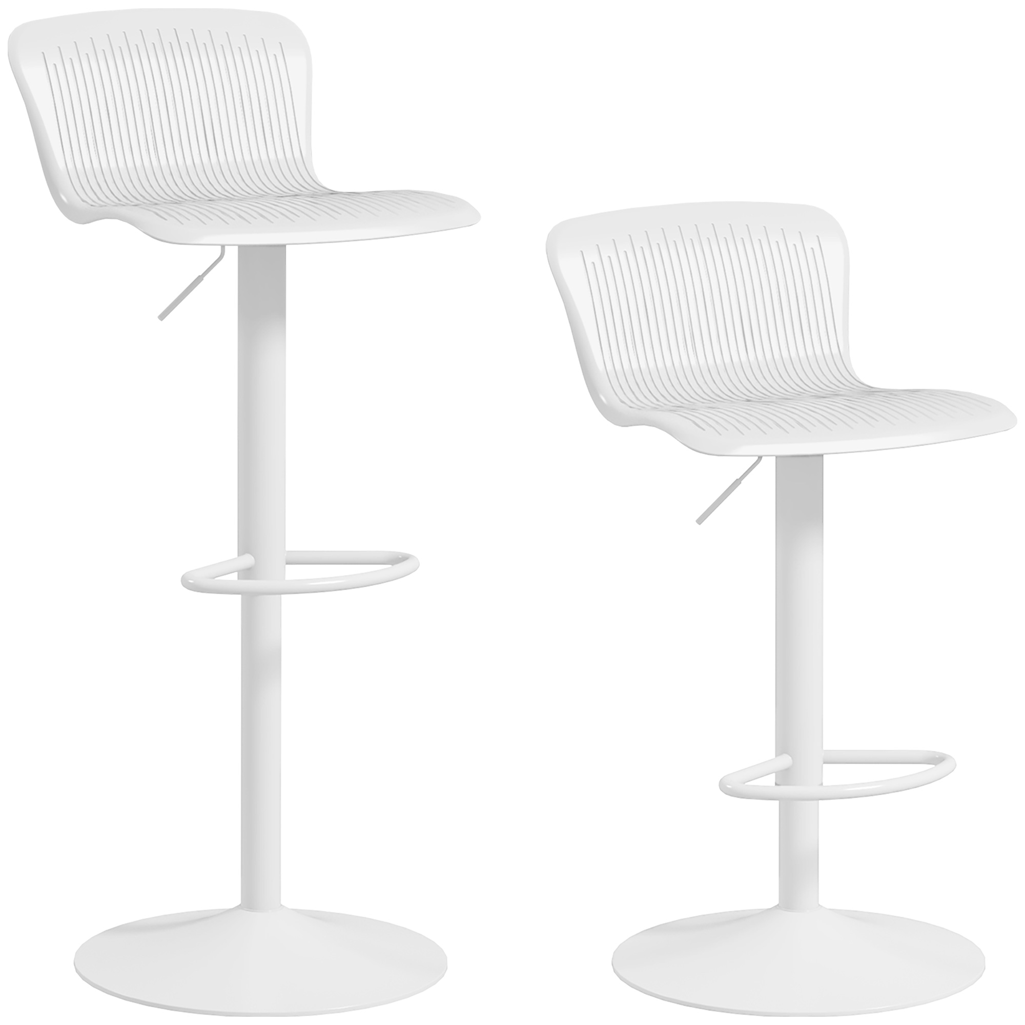 Set Of 2 Swivel Kitchen Bar Stools With Backrest And Height Adjustment_voghion.com