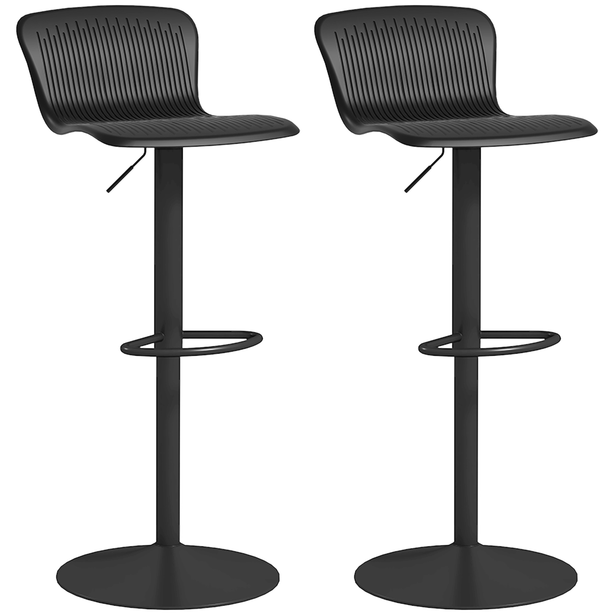 Set Of 2 Swivel Kitchen Bar Stools With Backrest And Height Adjustment_voghion.com