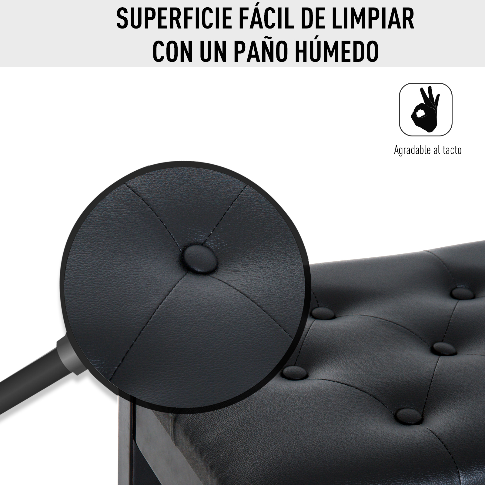 Banc de piano avec rangement et siège en similicuir_voghion.com