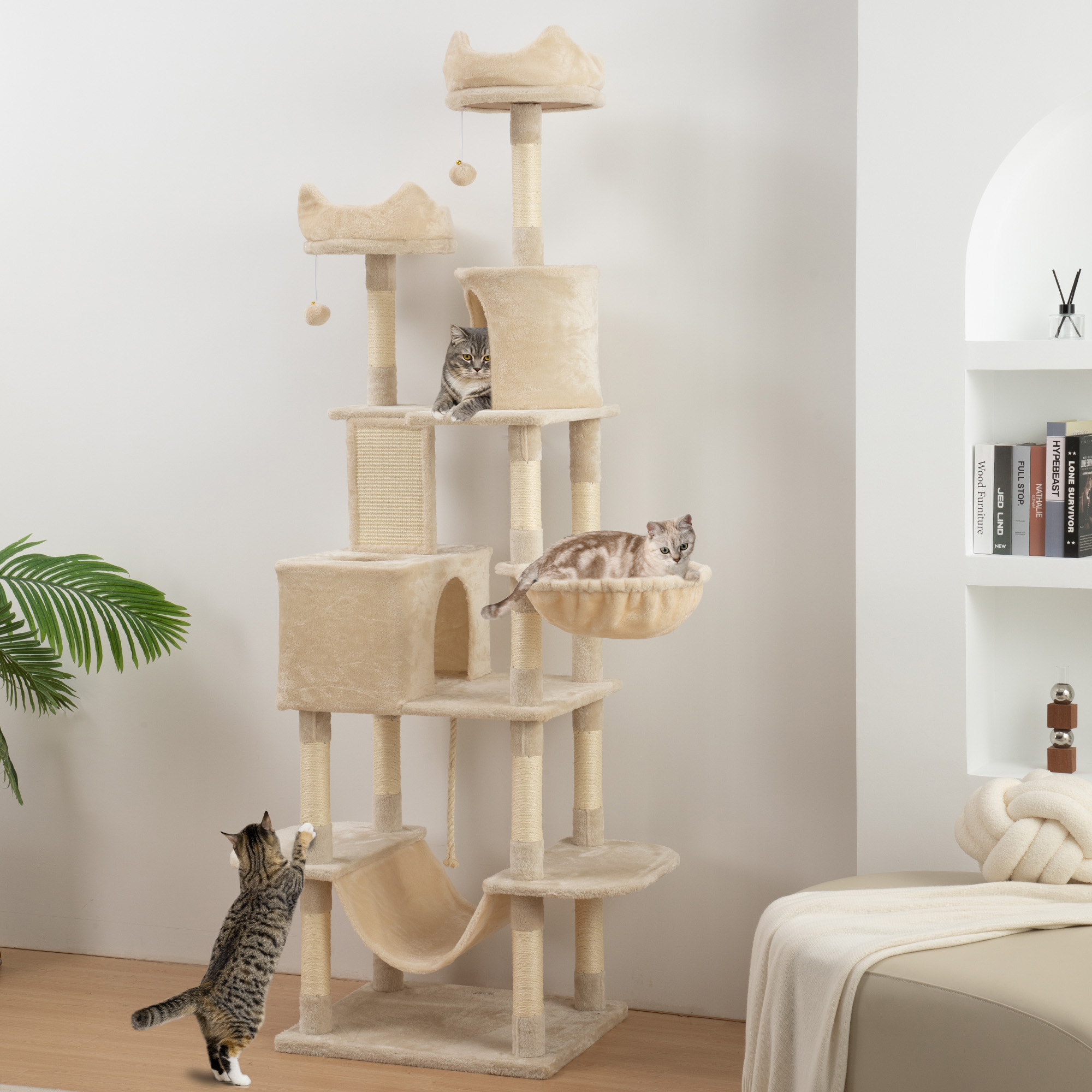 Arbre À Chat De Grande Hauteur Avec Multiples Plateformes Et Hamacs_voghion.com