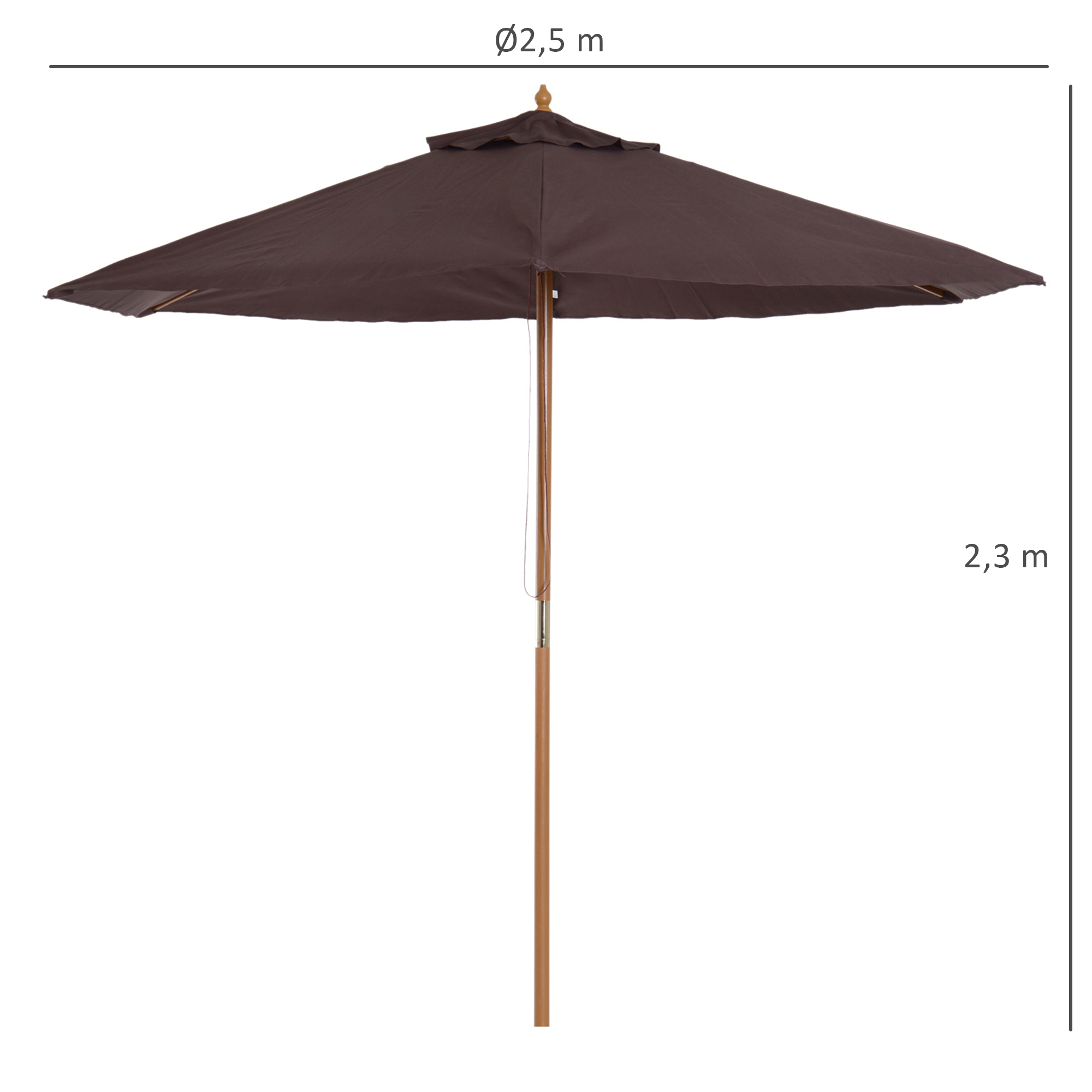 Parasol de terrasse pour jardin avec système de corde et baleines_voghion.com