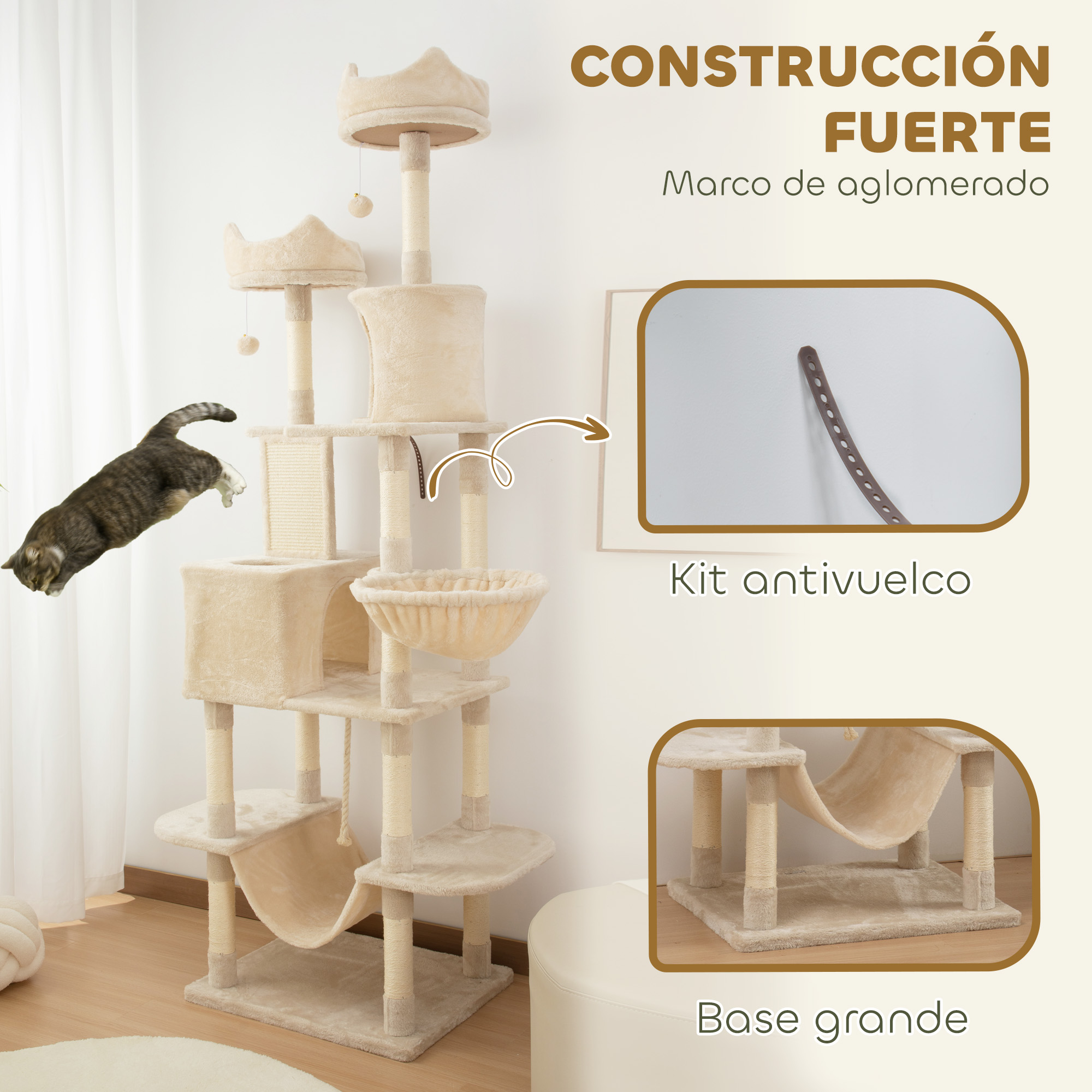 Arbre À Chat De Grande Hauteur Avec Multiples Plateformes Et Hamacs_voghion.com