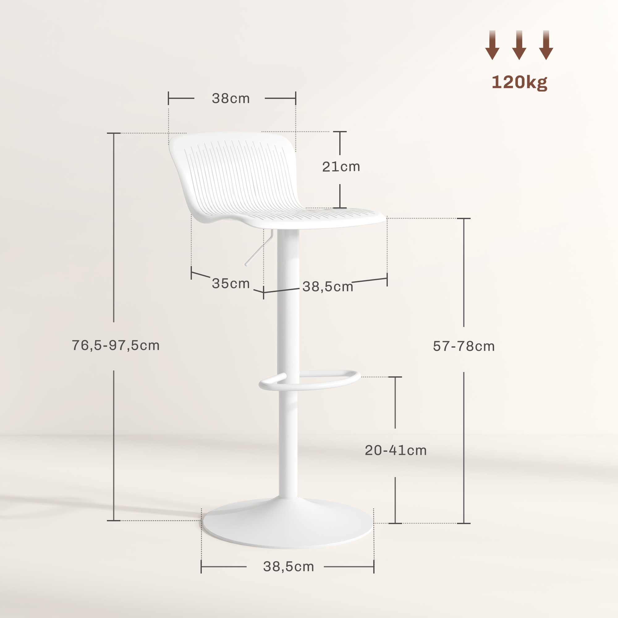 Set Of 2 Swivel Kitchen Bar Stools With Backrest And Height Adjustment_voghion.com