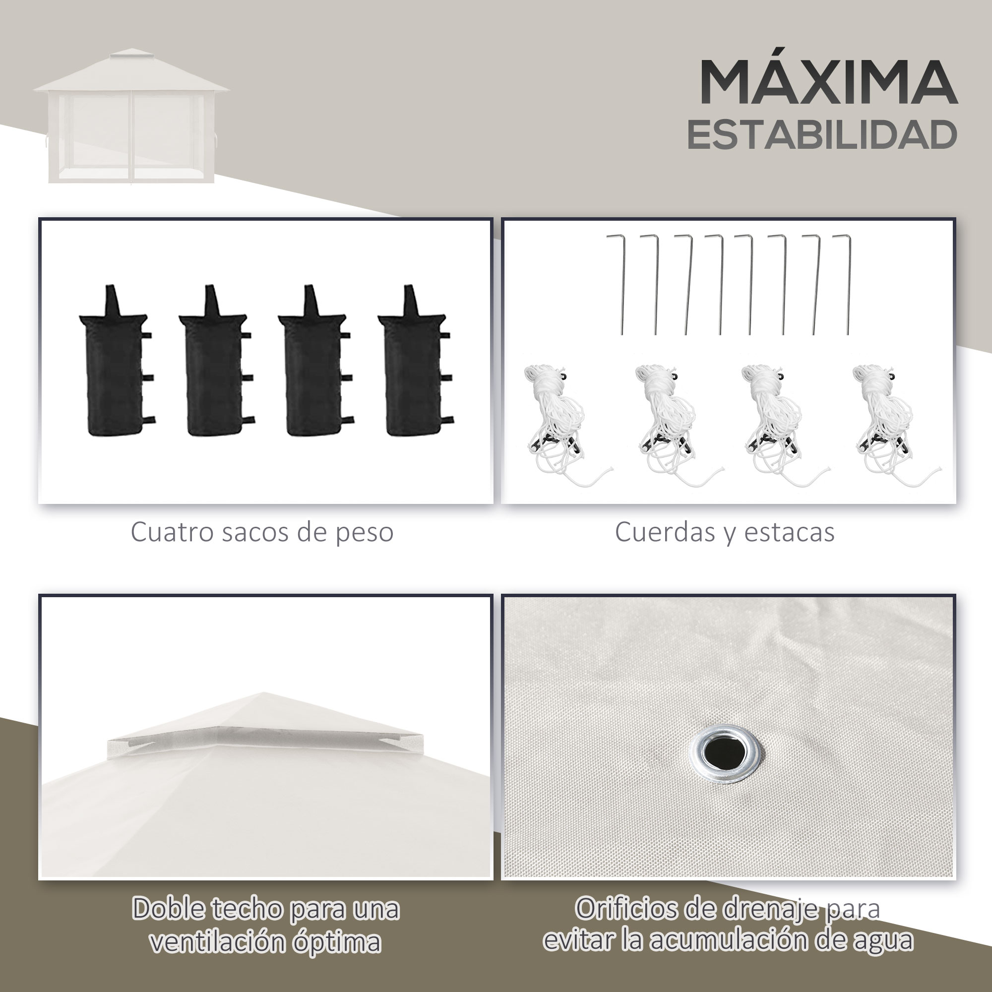 Carpa Plegable Pop-up Con Altura Ajustable Protección Uv Doble Techo_voghion.com
