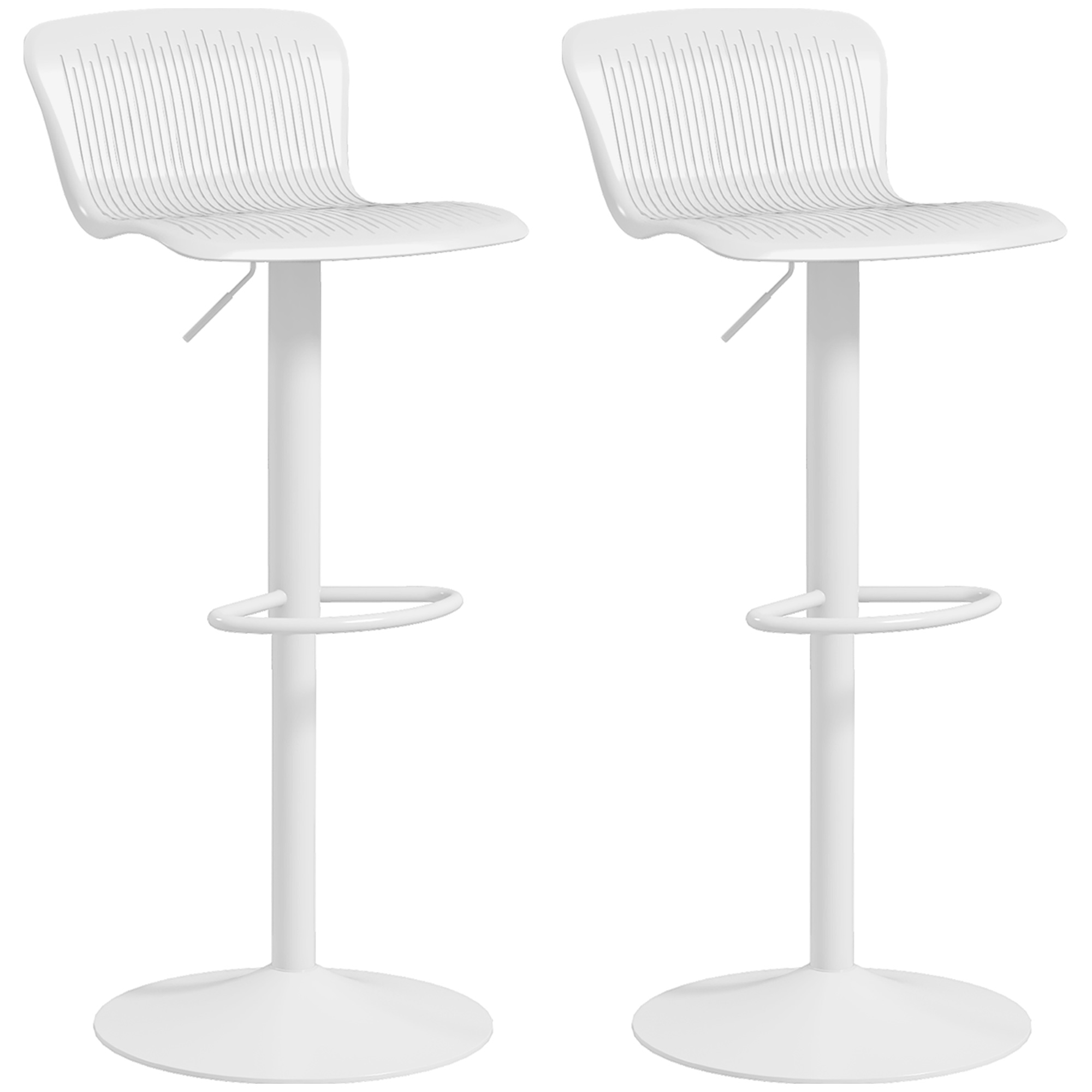 Set Of 2 Swivel Kitchen Bar Stools With Backrest And Height Adjustment_voghion.com