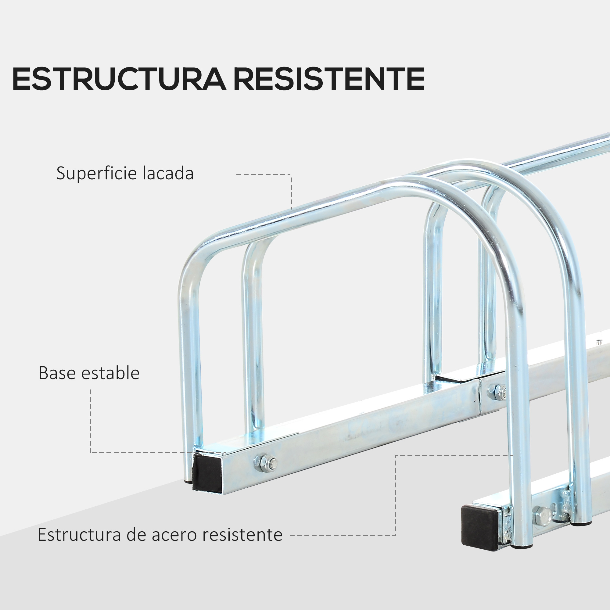Aparcamiento Para 6 Bicicletas Soporte De Acero Para Aparcar Bicicletas En El Suelo O Pared 179x33x27 Cm Plata_ecoleips.com