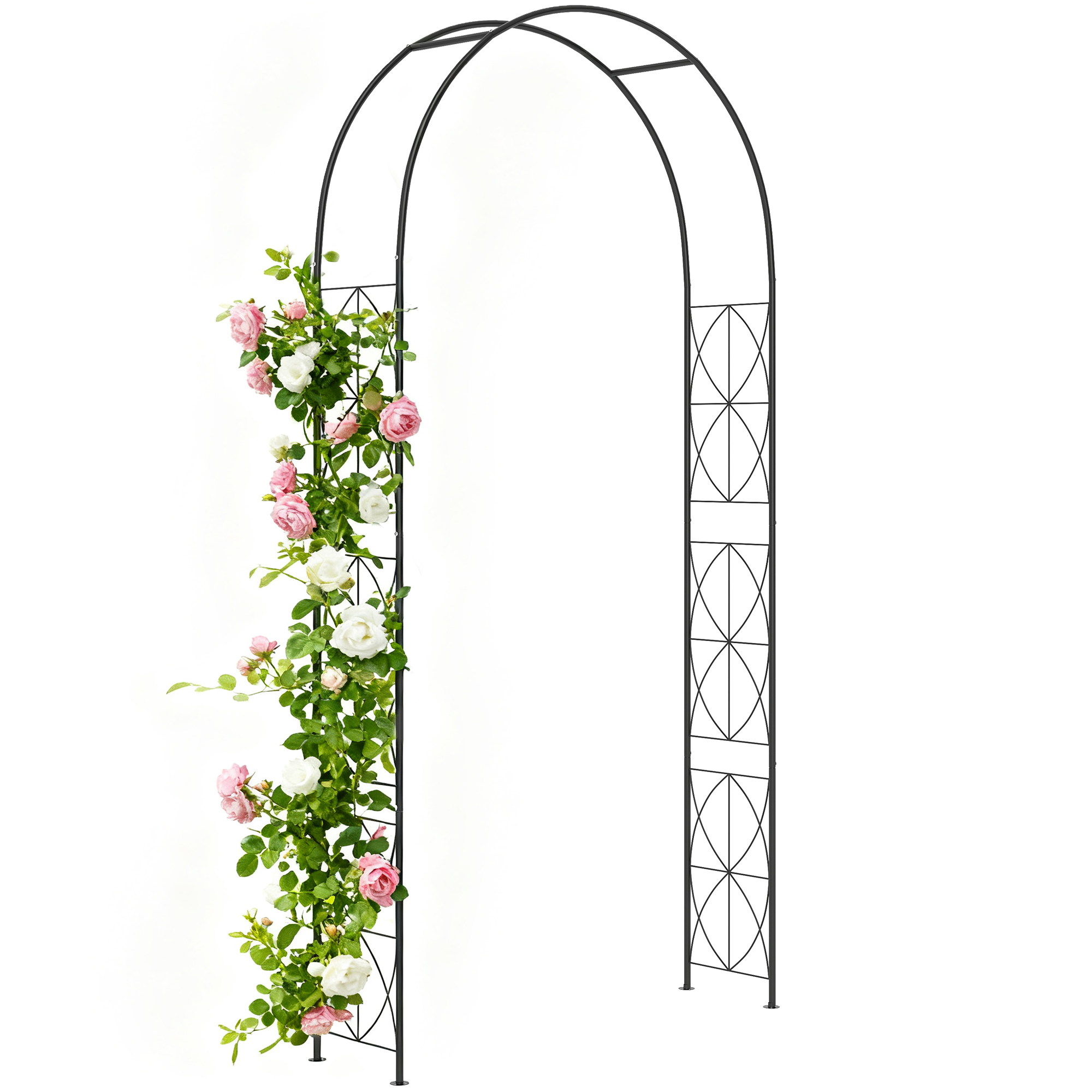 Arco De Jardín De Metal Para Rosas Y Plantas Trepadoras Arco De Soporte Para Plantas Y Decoraciones 114x30x230 cm_voghion.com