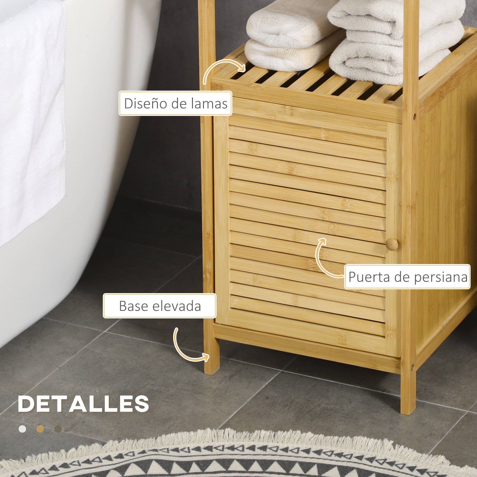 Bamboo Bathroom Vanity Cabinet With Single Door And Shelf Natural_voghion.com